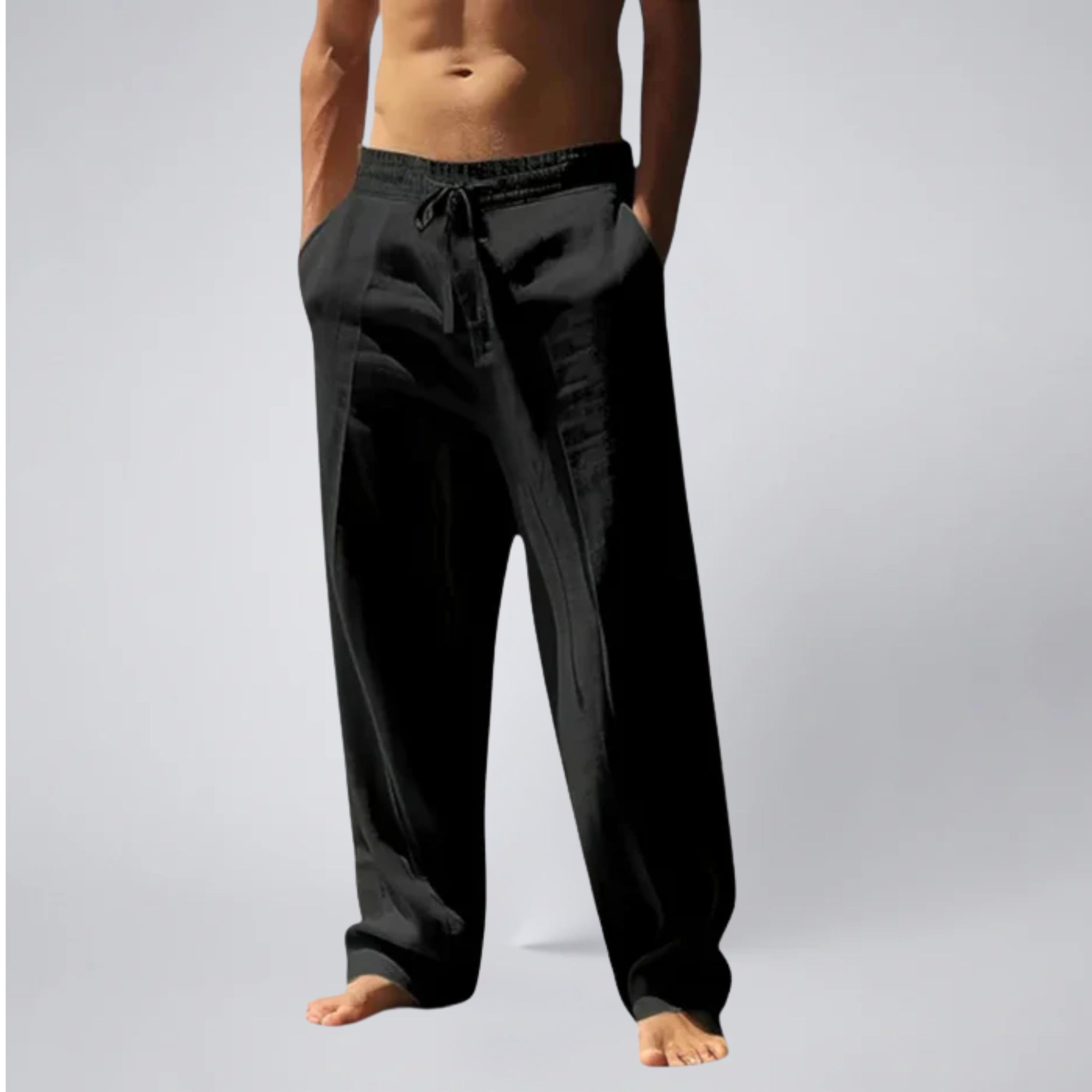 Men’s Linen Drawstring Trousers | Celestiella