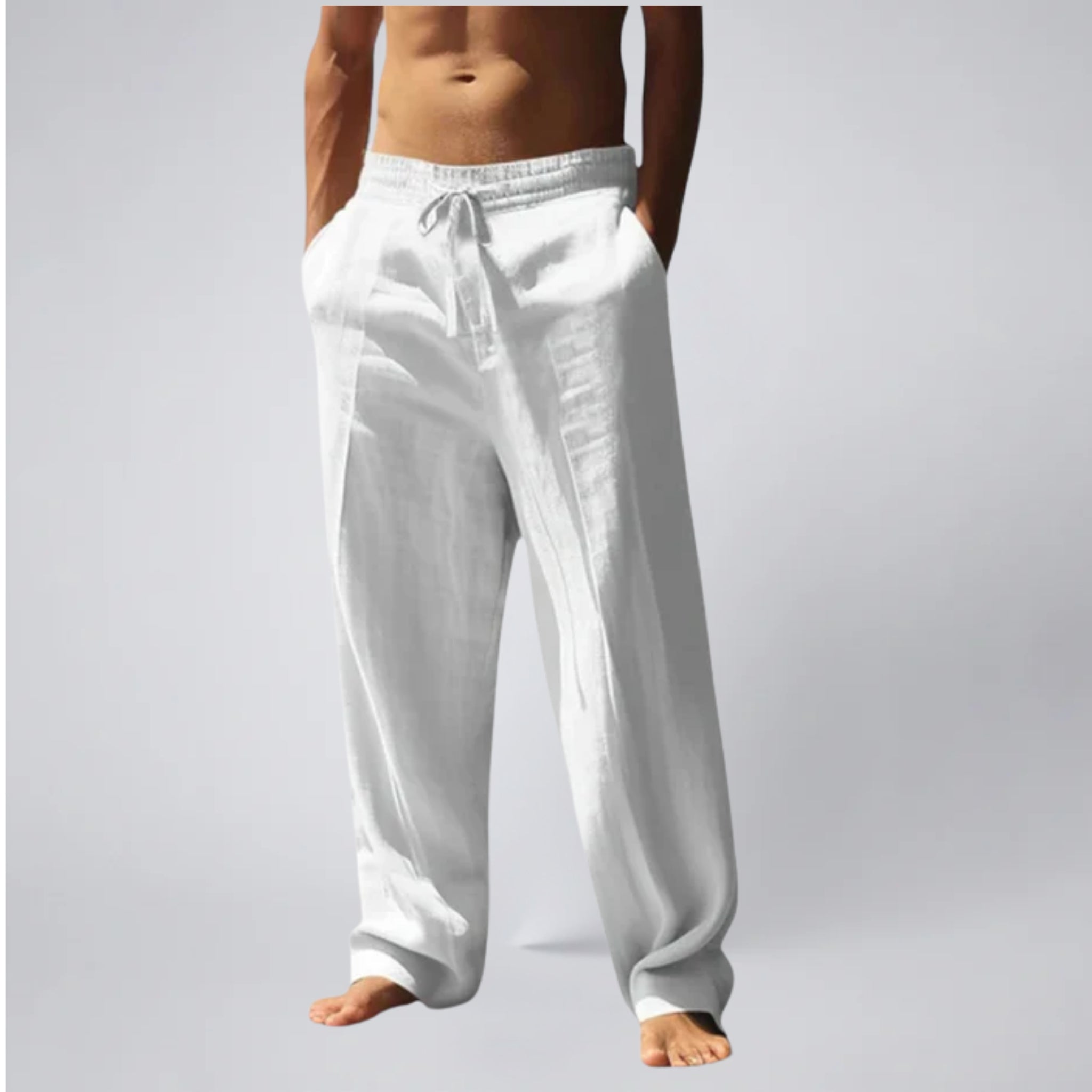 Men’s Linen Drawstring Trousers | Celestiella
