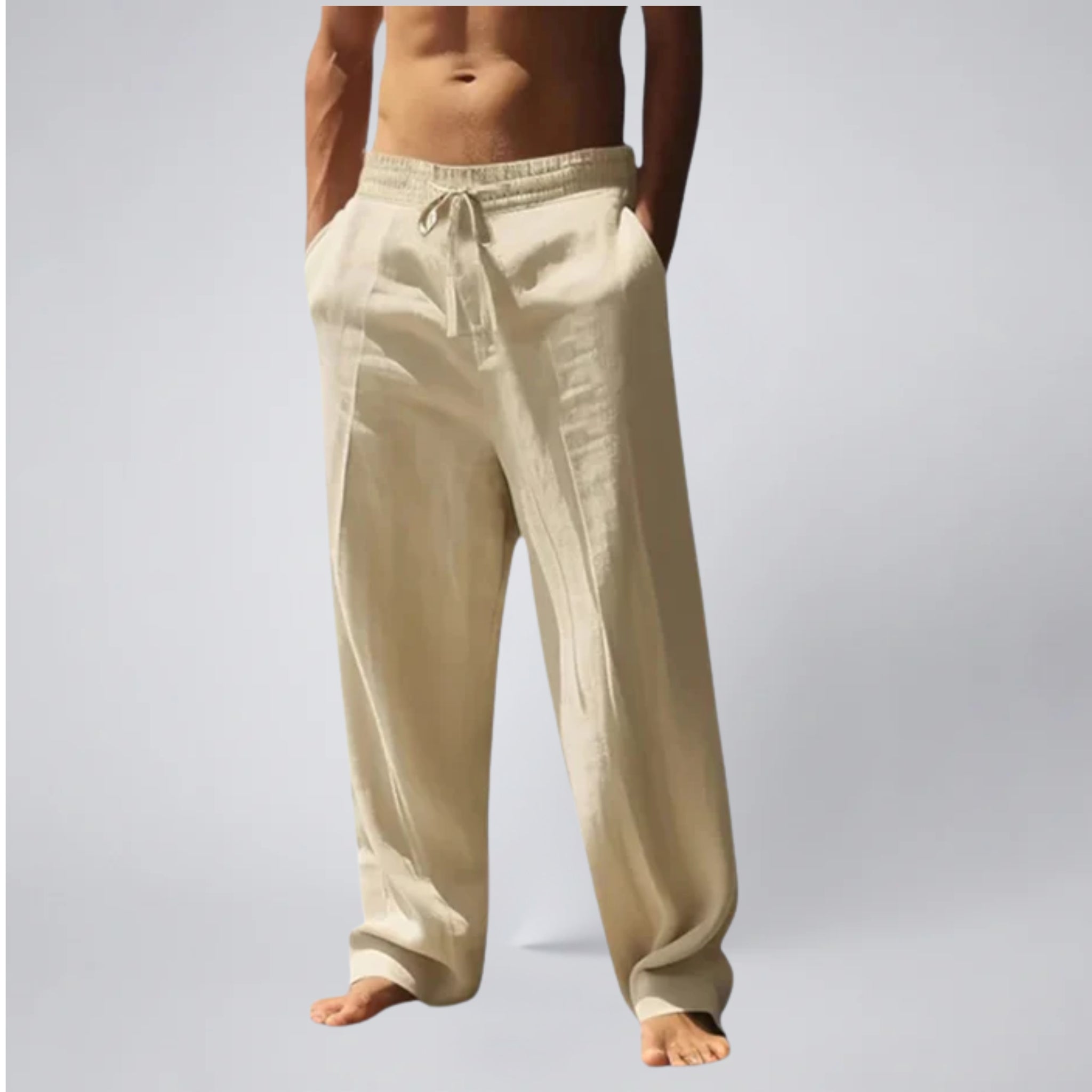 Men’s Linen Drawstring Trousers | Celestiella