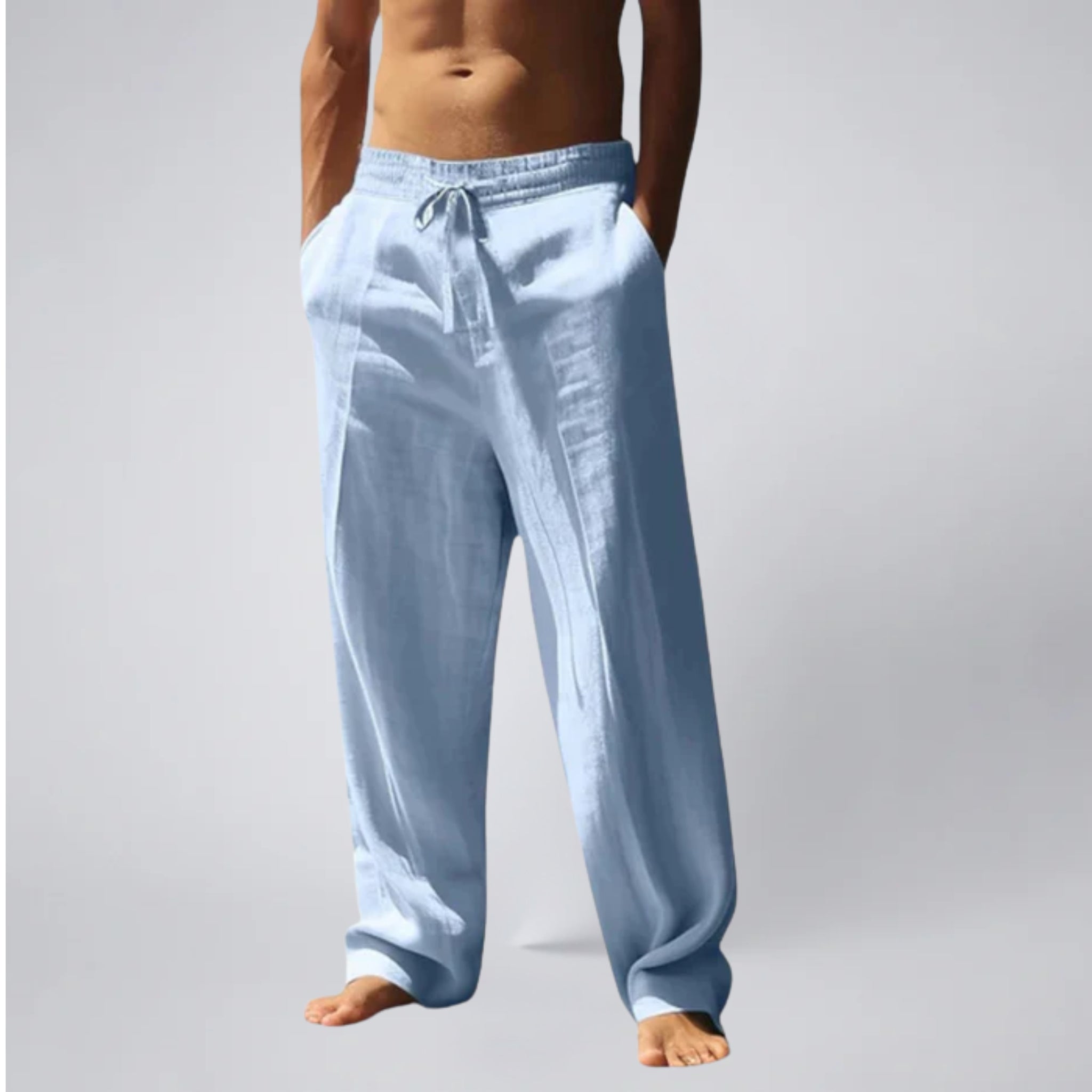 Men’s Linen Drawstring Trousers | Celestiella