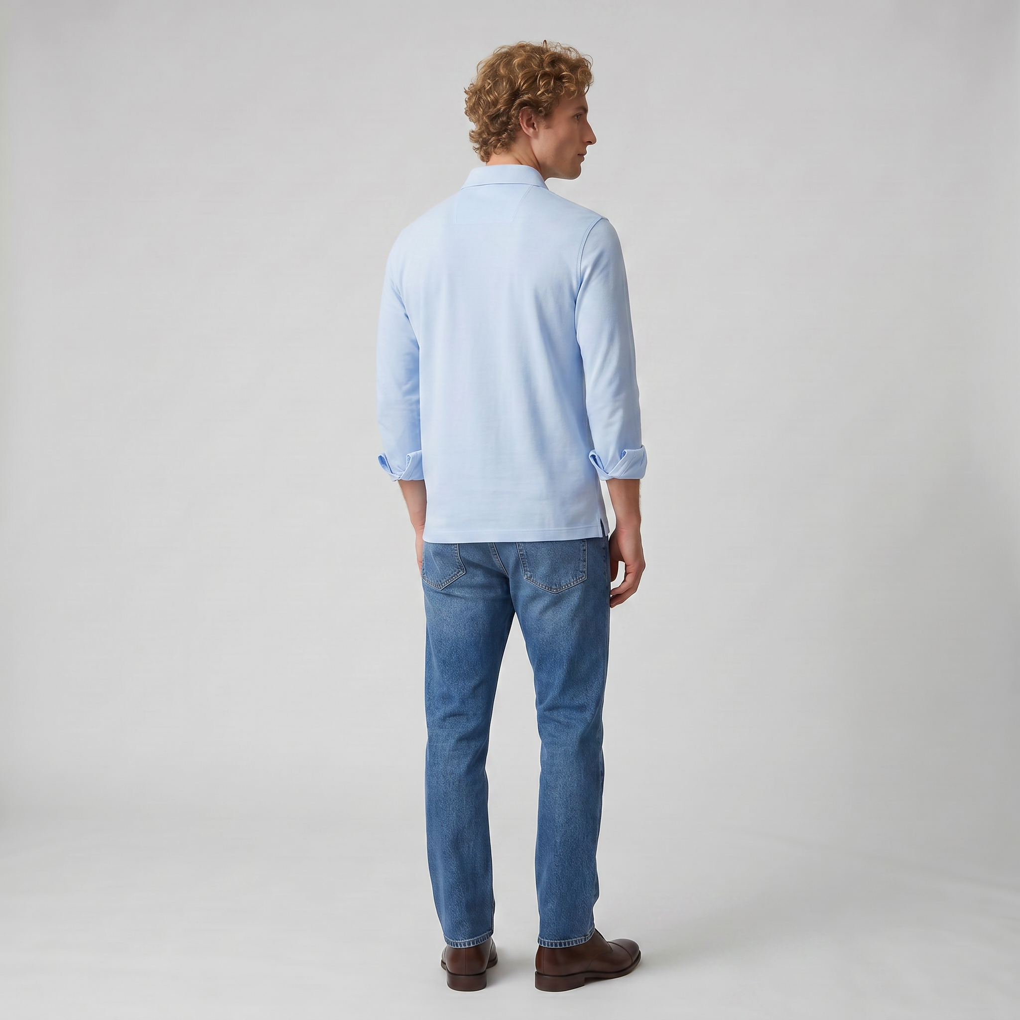 Men’s Long-Sleeve Polo Shirt | Celestiella