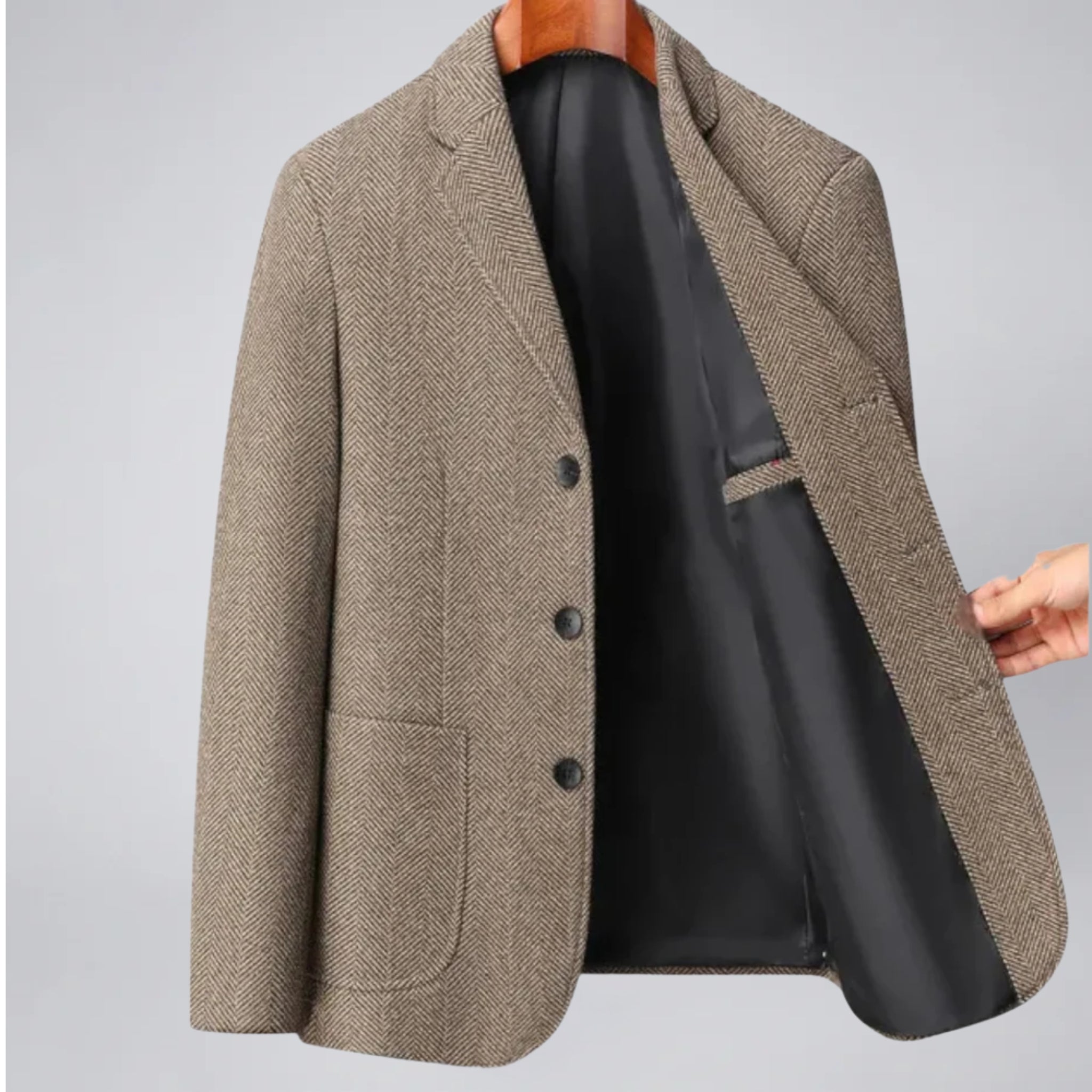 Celestiella - Men’s Herringbone Wool Blazer
