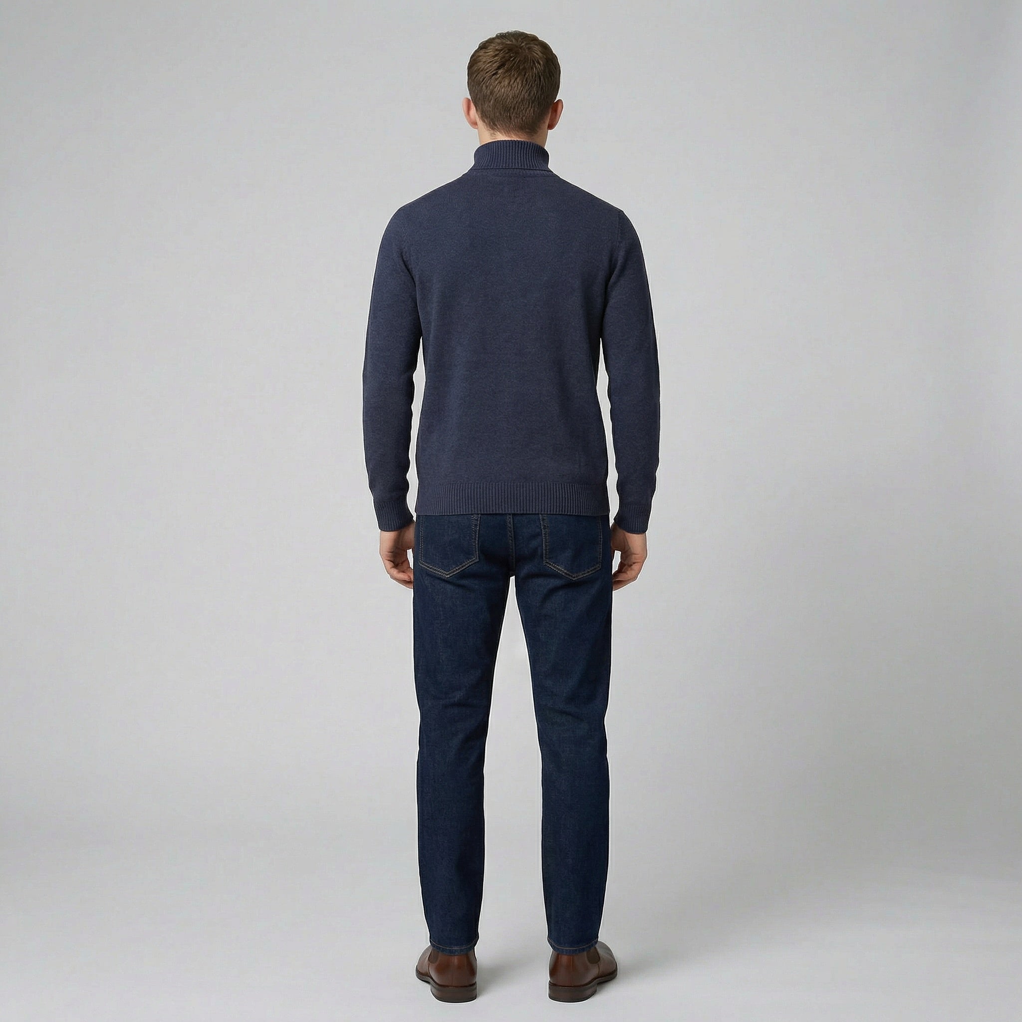 Celestiella - Men’s Ribbed Merino Roll-Neck Jumper