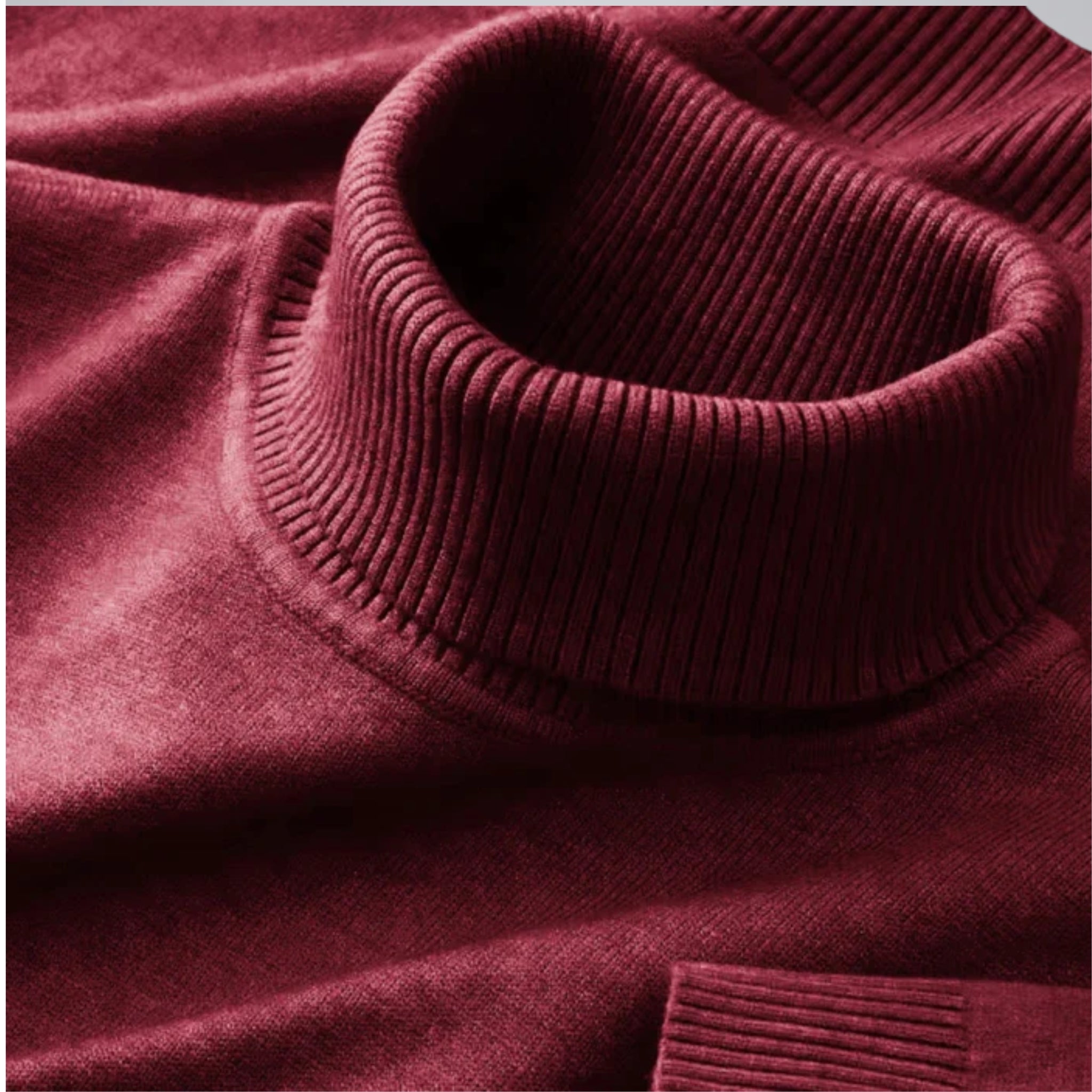 Celestiella - Men’s Ribbed Merino Roll-Neck Jumper