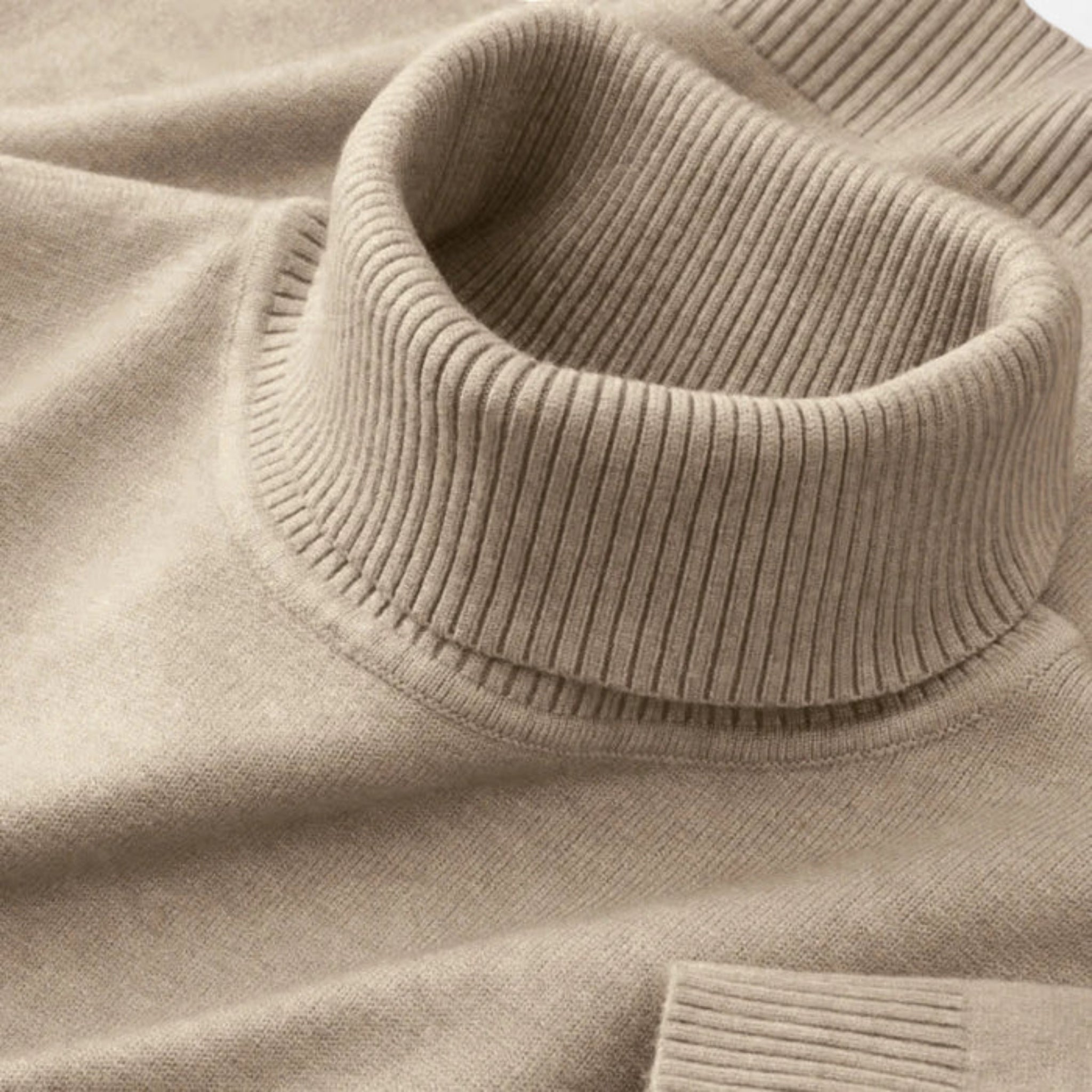 Celestiella - Men’s Ribbed Merino Roll-Neck Jumper