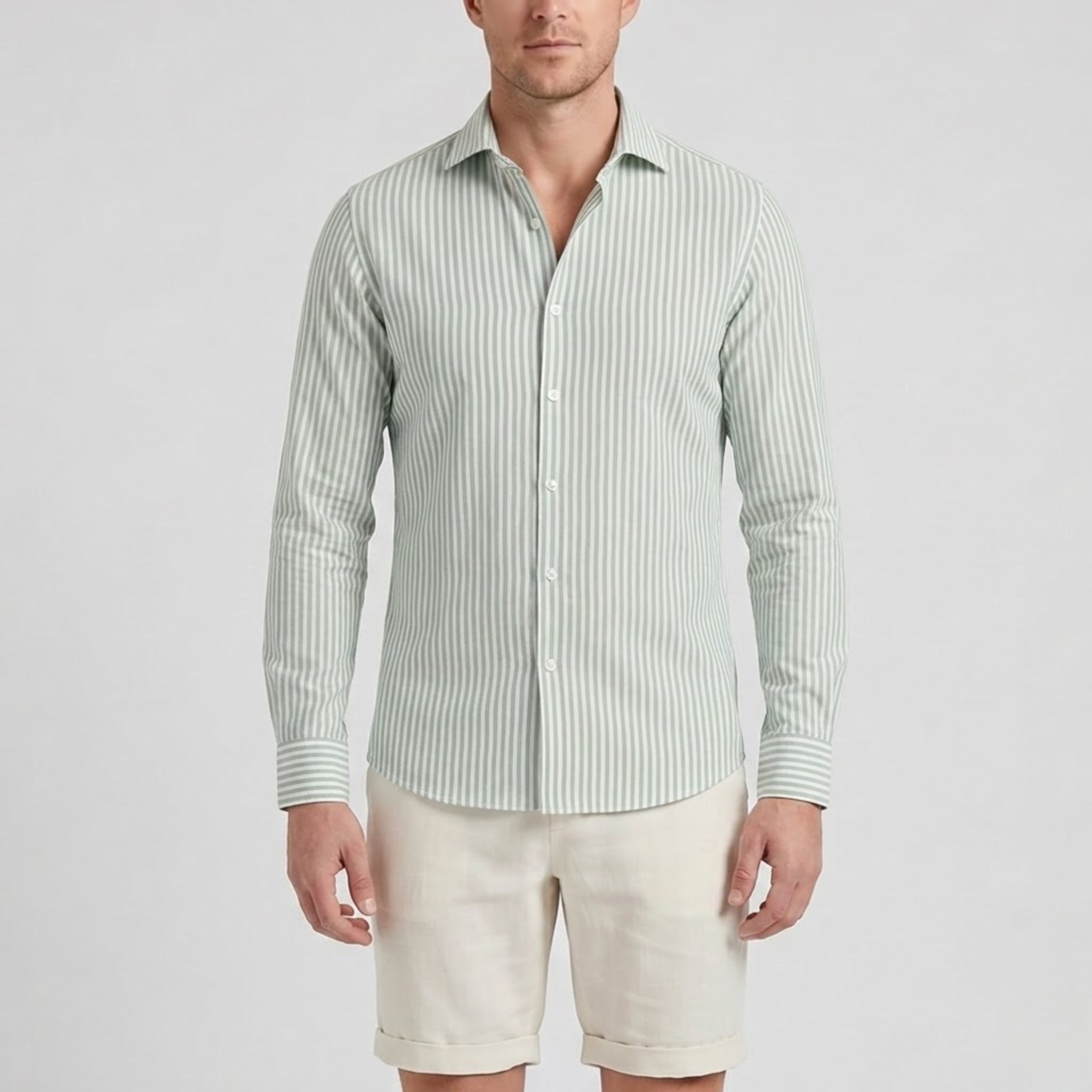Men’s Striped Linen Resort Shirt | Celestiella