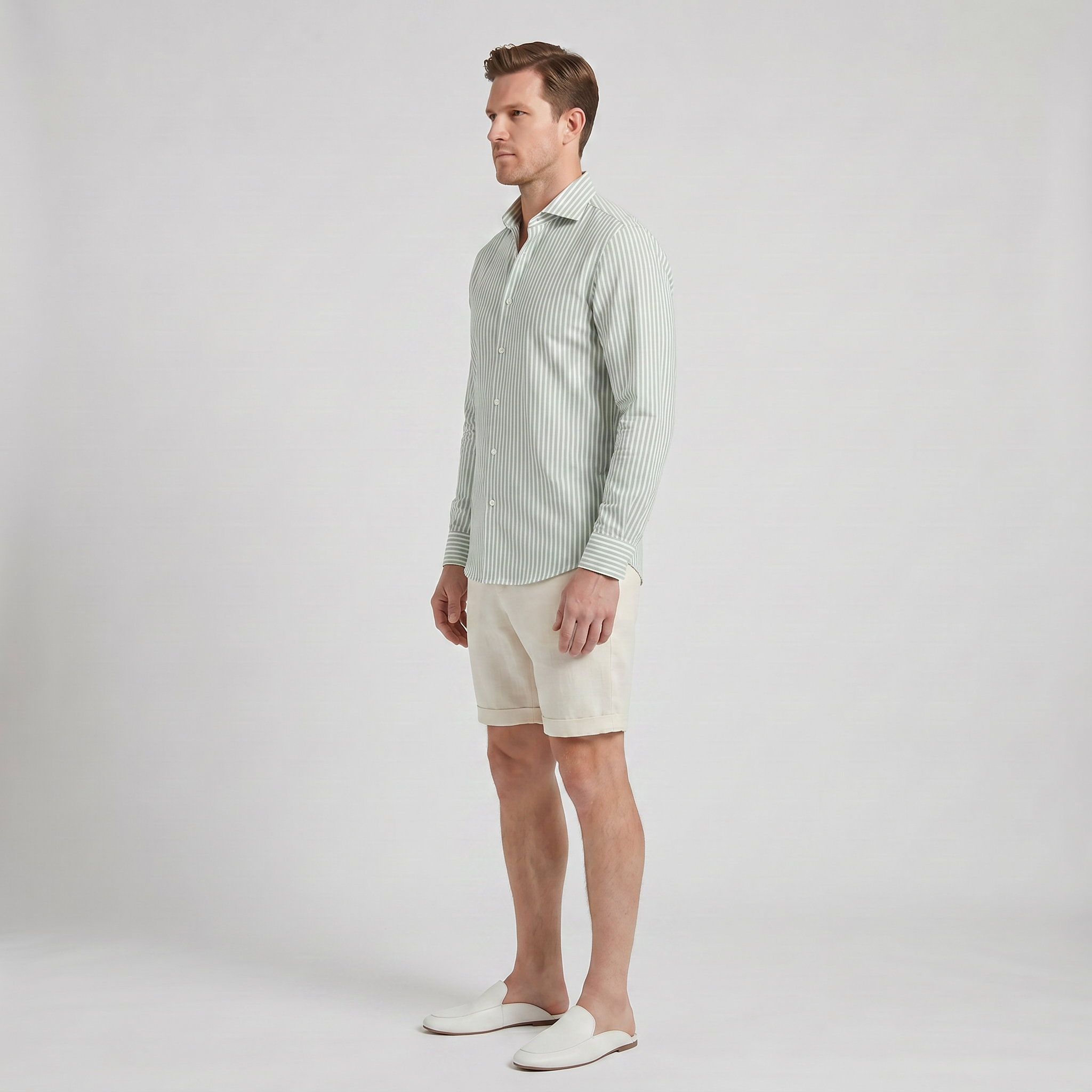 Men’s Striped Linen Resort Shirt | Celestiella