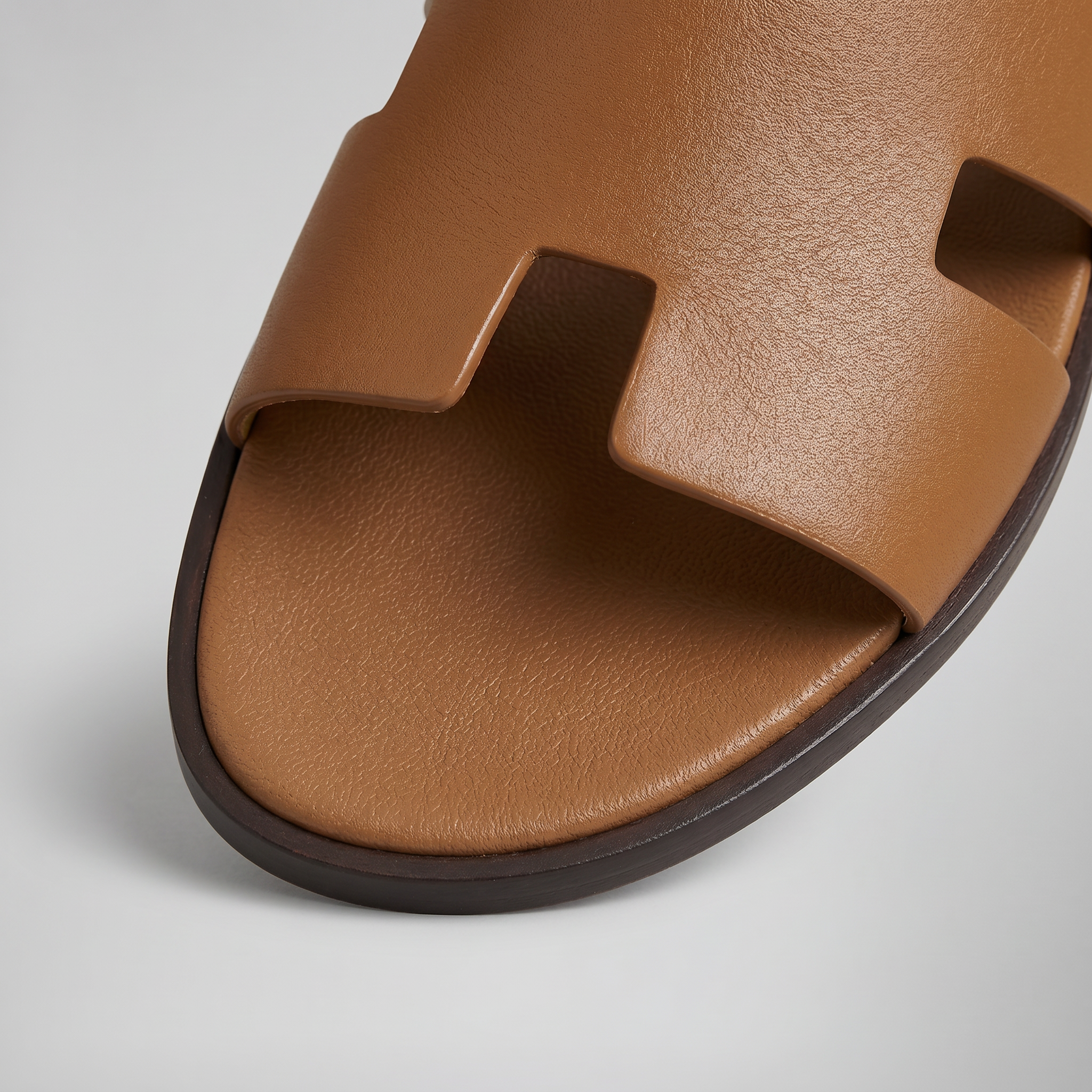 Men’s Tan H-Cut Out Slide Sandals | Celestiella