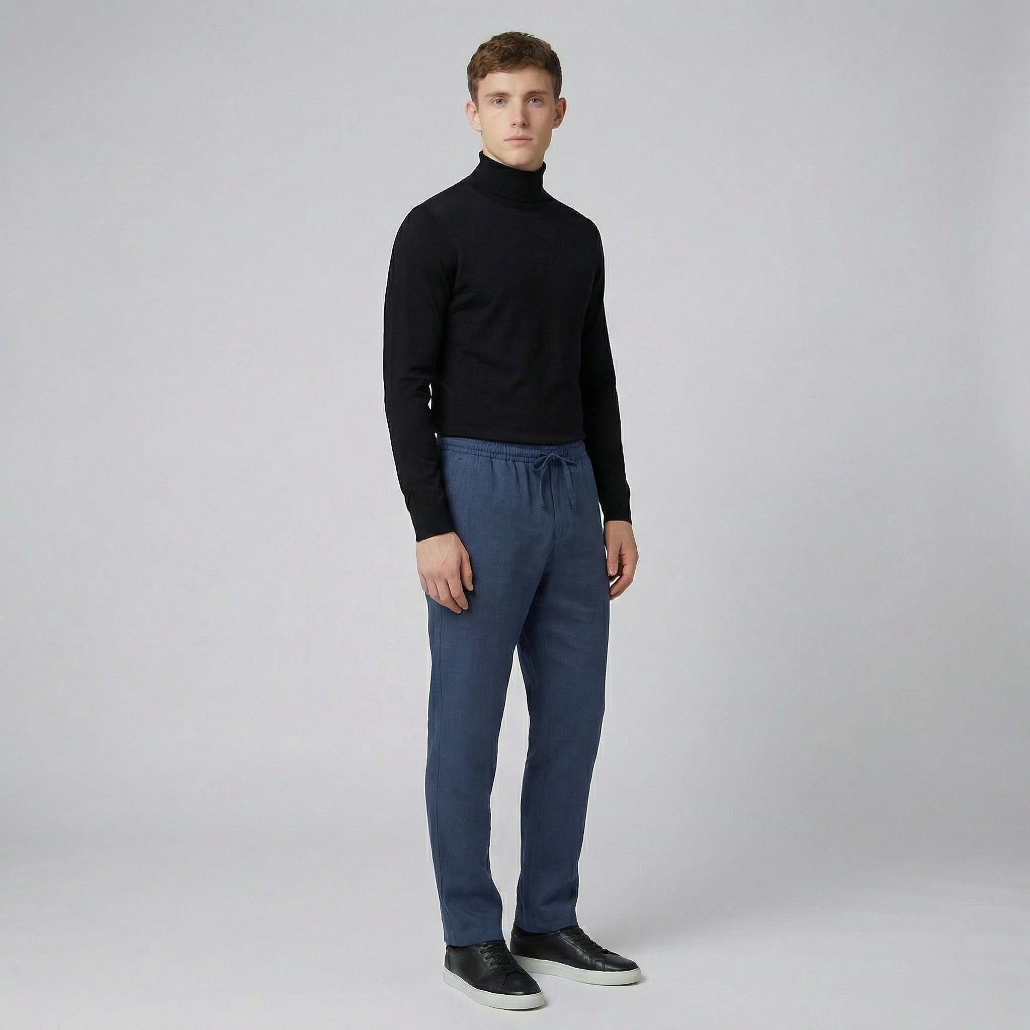 Men’s Wide-Leg Linen Utility Trousers | Celestiella