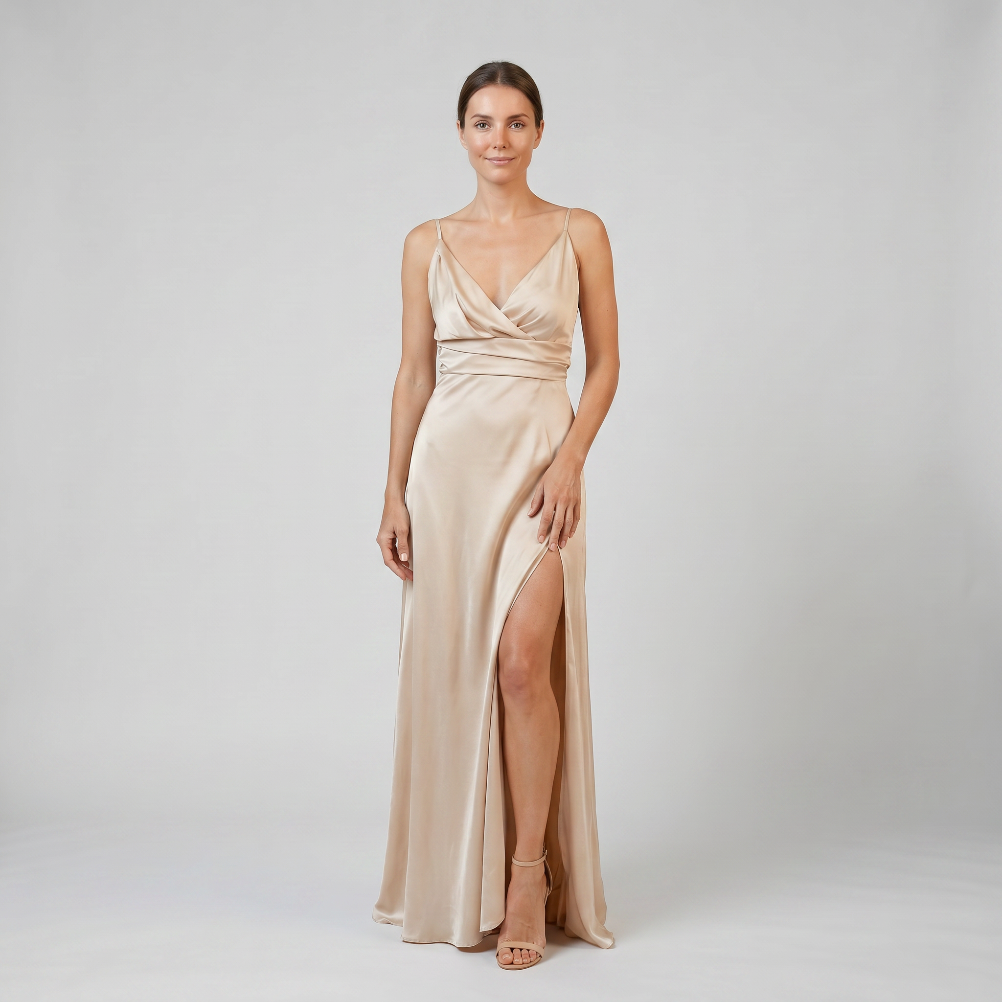 Women’s Deep V-Neck Open-Back Maxi Dress | Celestiella