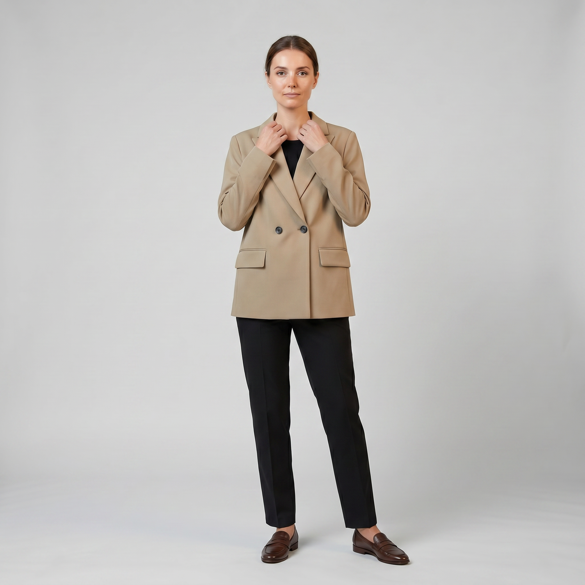 Women’s Double Breasted Notched Lapel Blazer | Celestiella