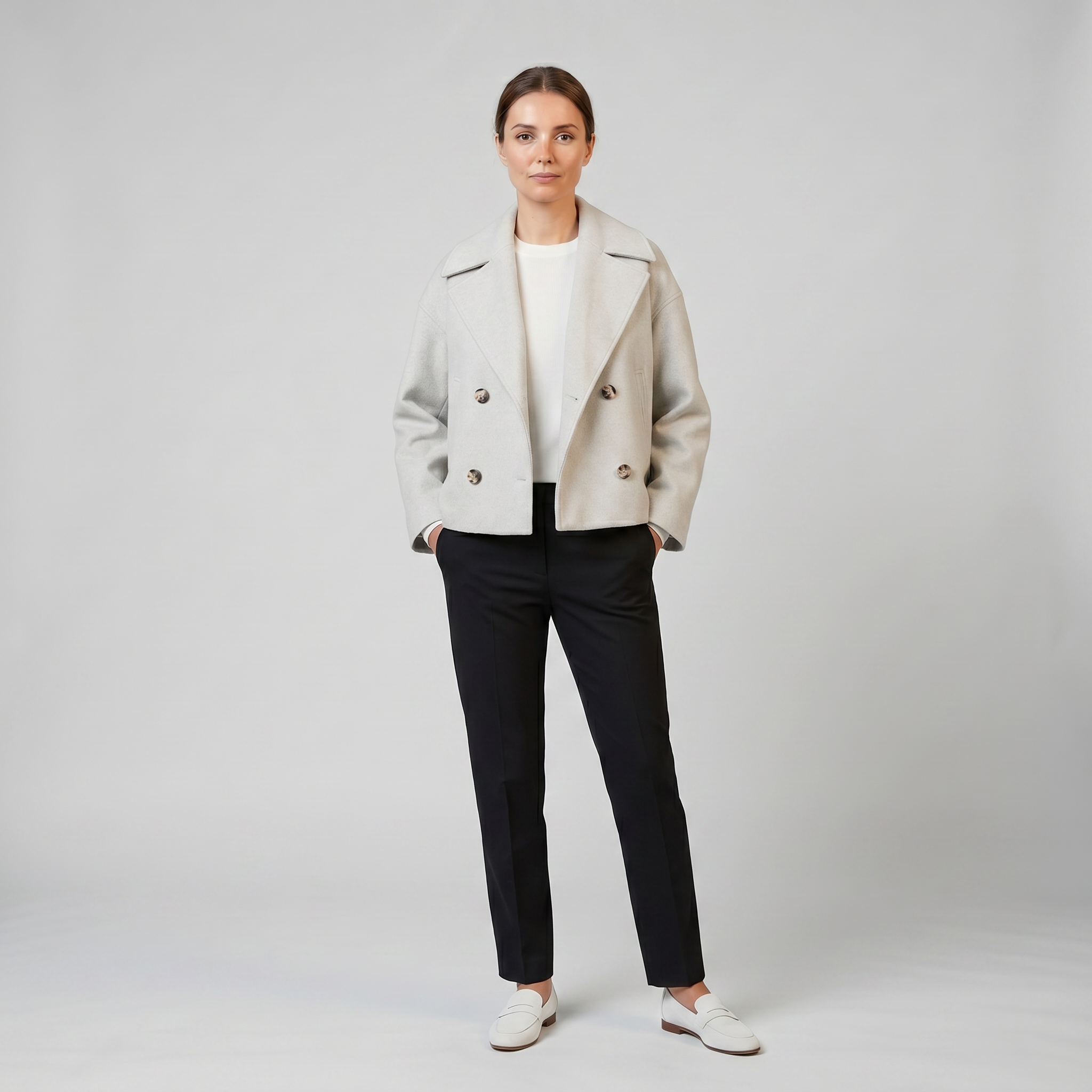 Celestiella - Women’s Double-Breasted Wool-Blend coat