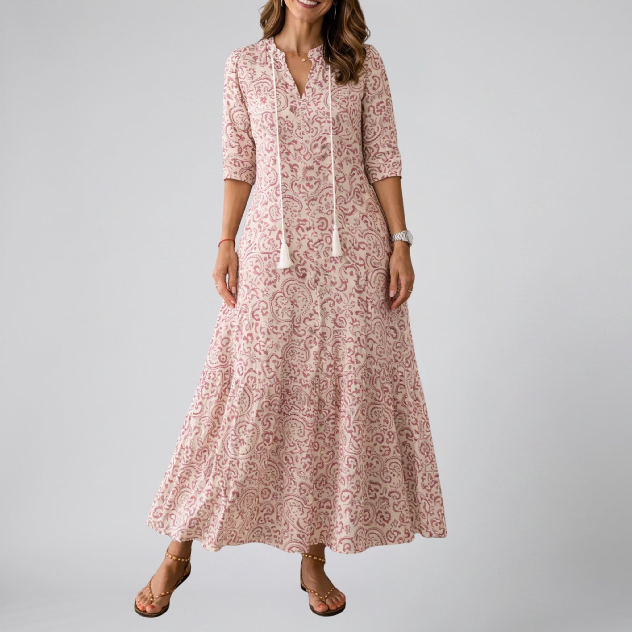 Women’s Floral V-Neck Maxi Dress | Celestiella