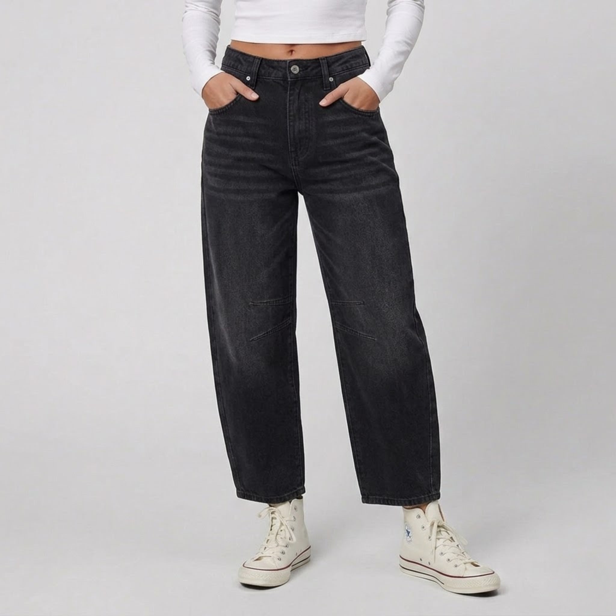 Women’s High-Waisted Distressed Balloon Jeans | Celestiella