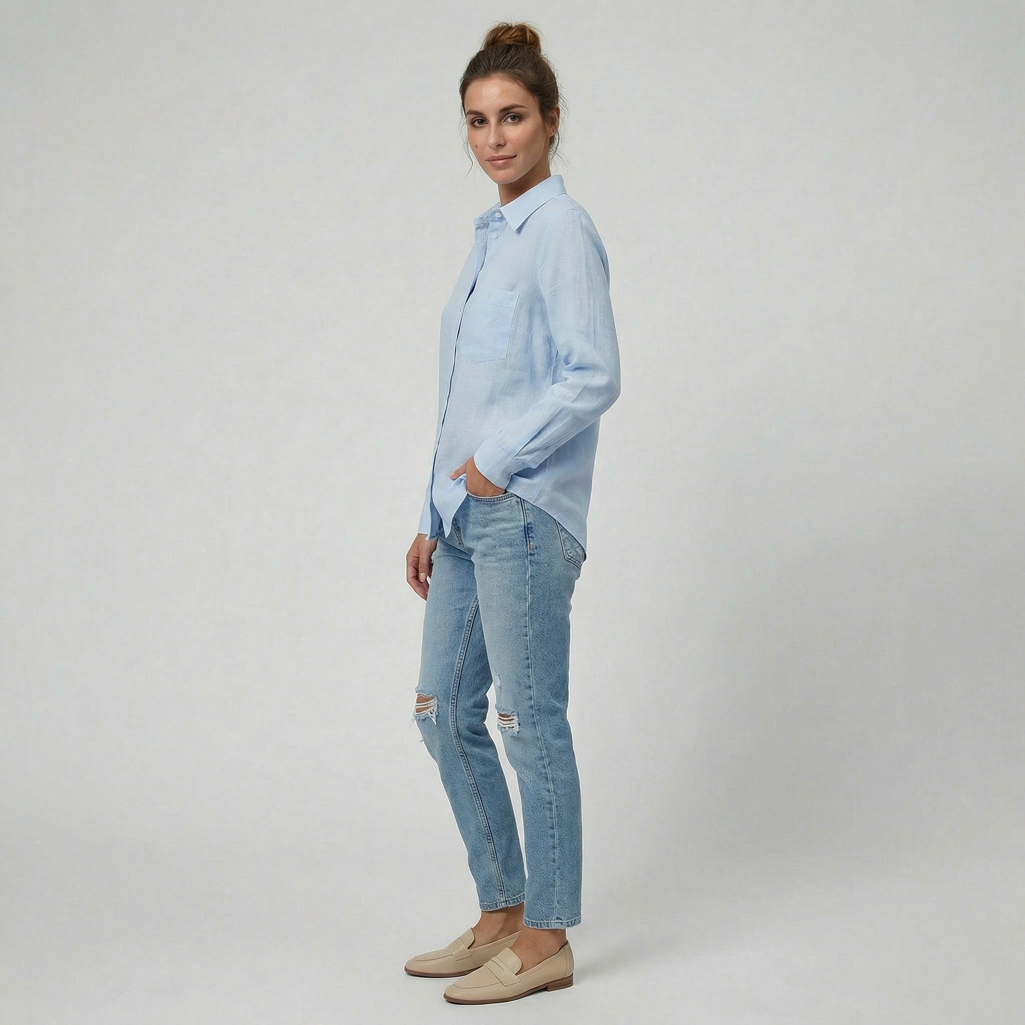 Celestiella - Women’s Long Sleeve Button-Down Shirt