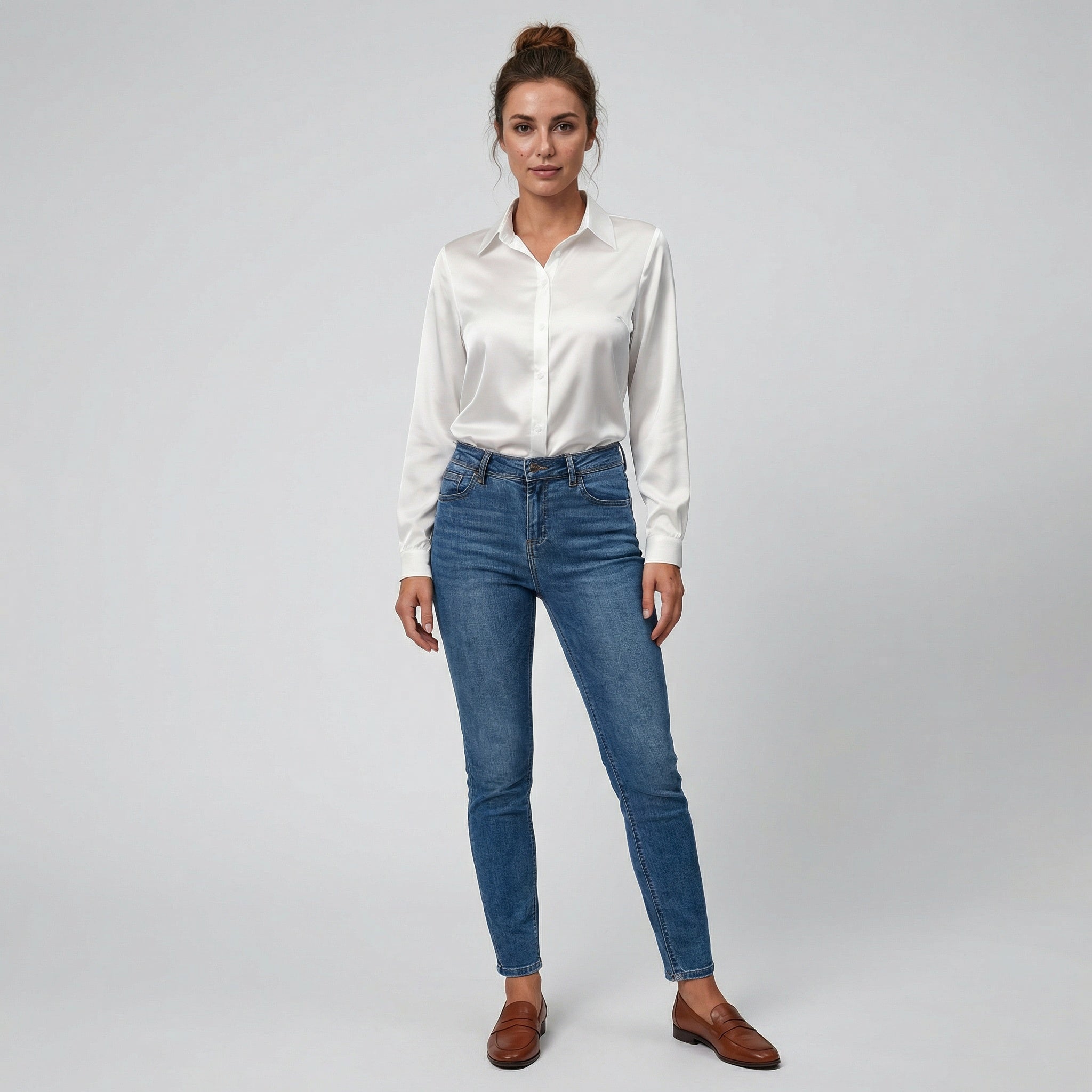 Celestiella - Women’s Satin Button-Down Shirt
