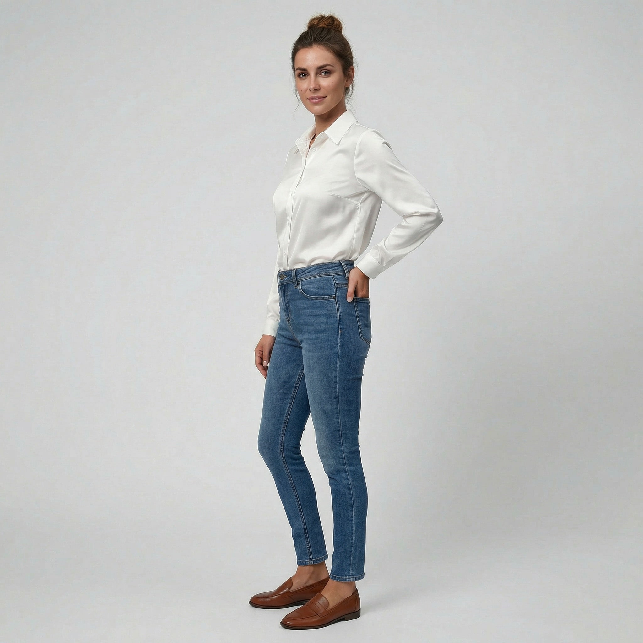 Celestiella - Women’s Satin Button-Down Shirt