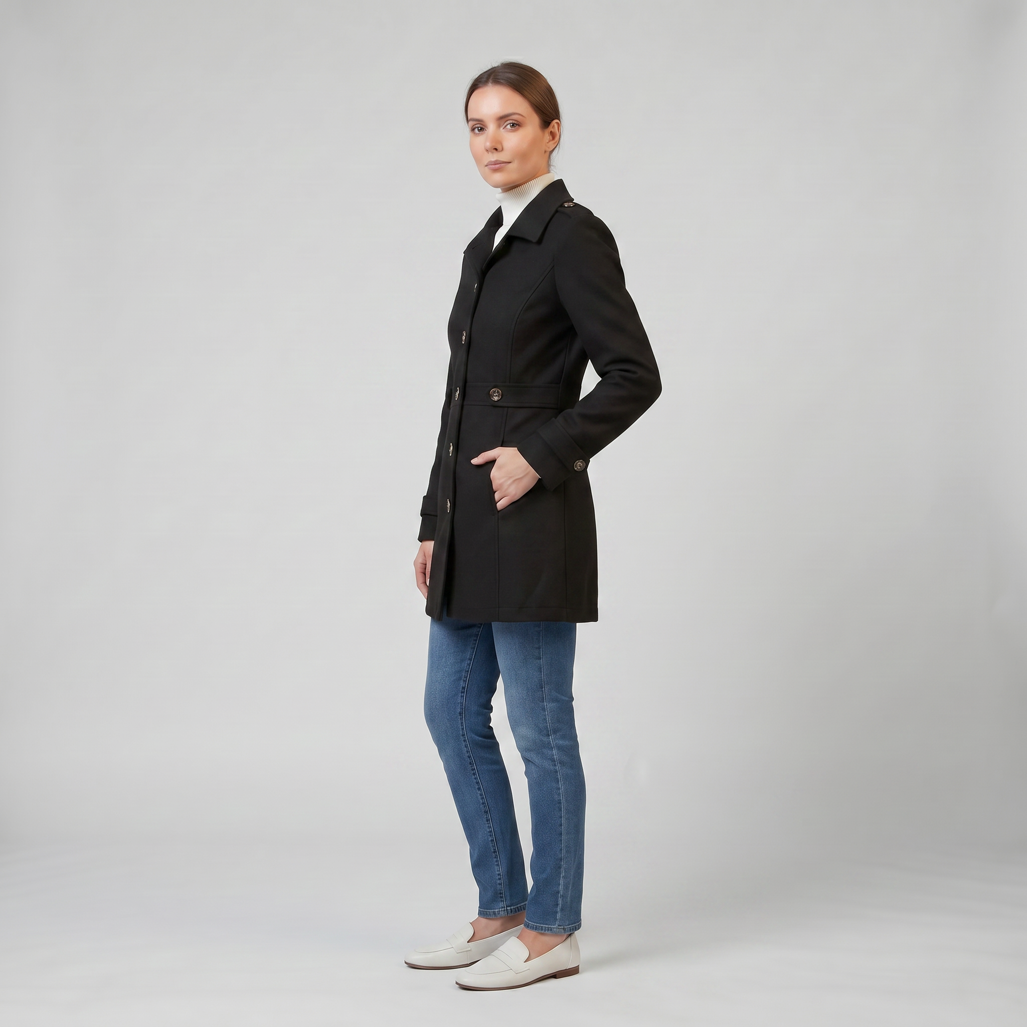 Women’s Tailored Single-Breasted Overcoat | Celestiella