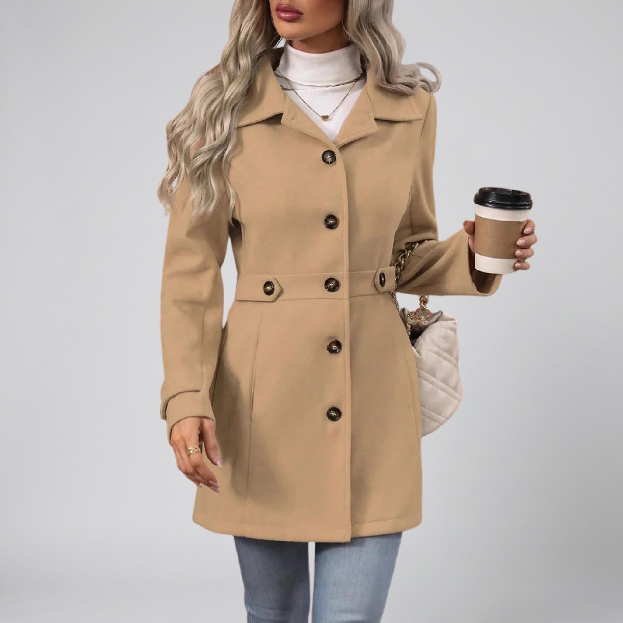 Women’s Tailored Single-Breasted Overcoat | Celestiella