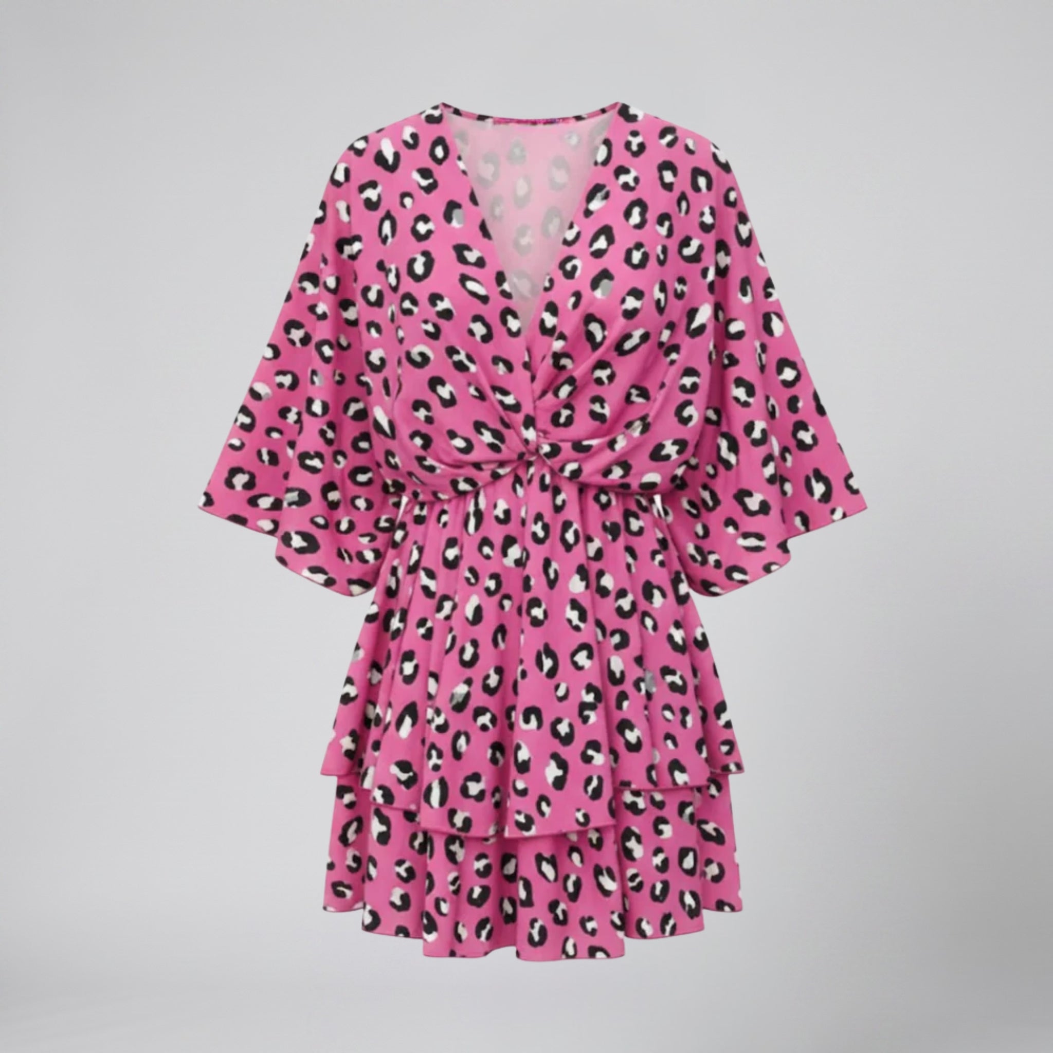 Women’s V-Neck Floral Print Mini Dress | Celestiella