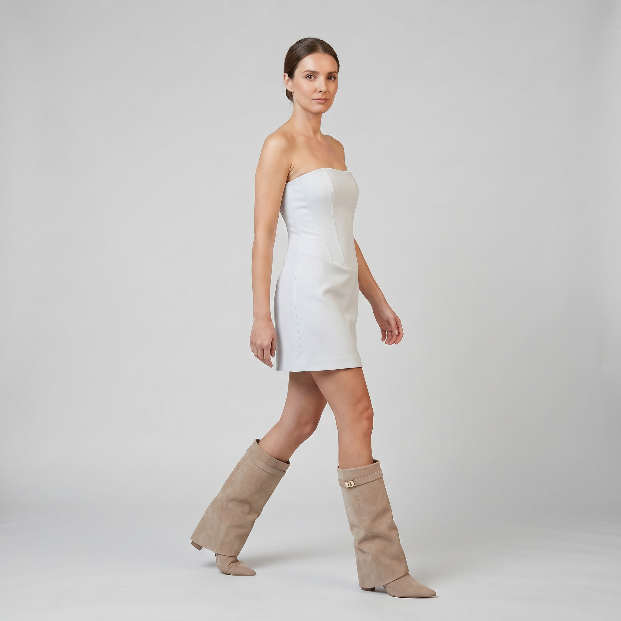 Women’s Suede Fold-Over Knee-High Boots | Celestiella