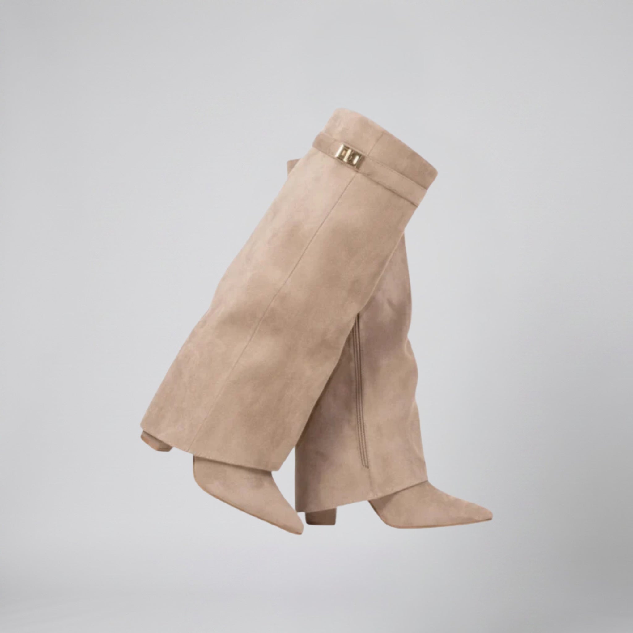 Women’s Suede Fold-Over Knee-High Boots | Celestiella
