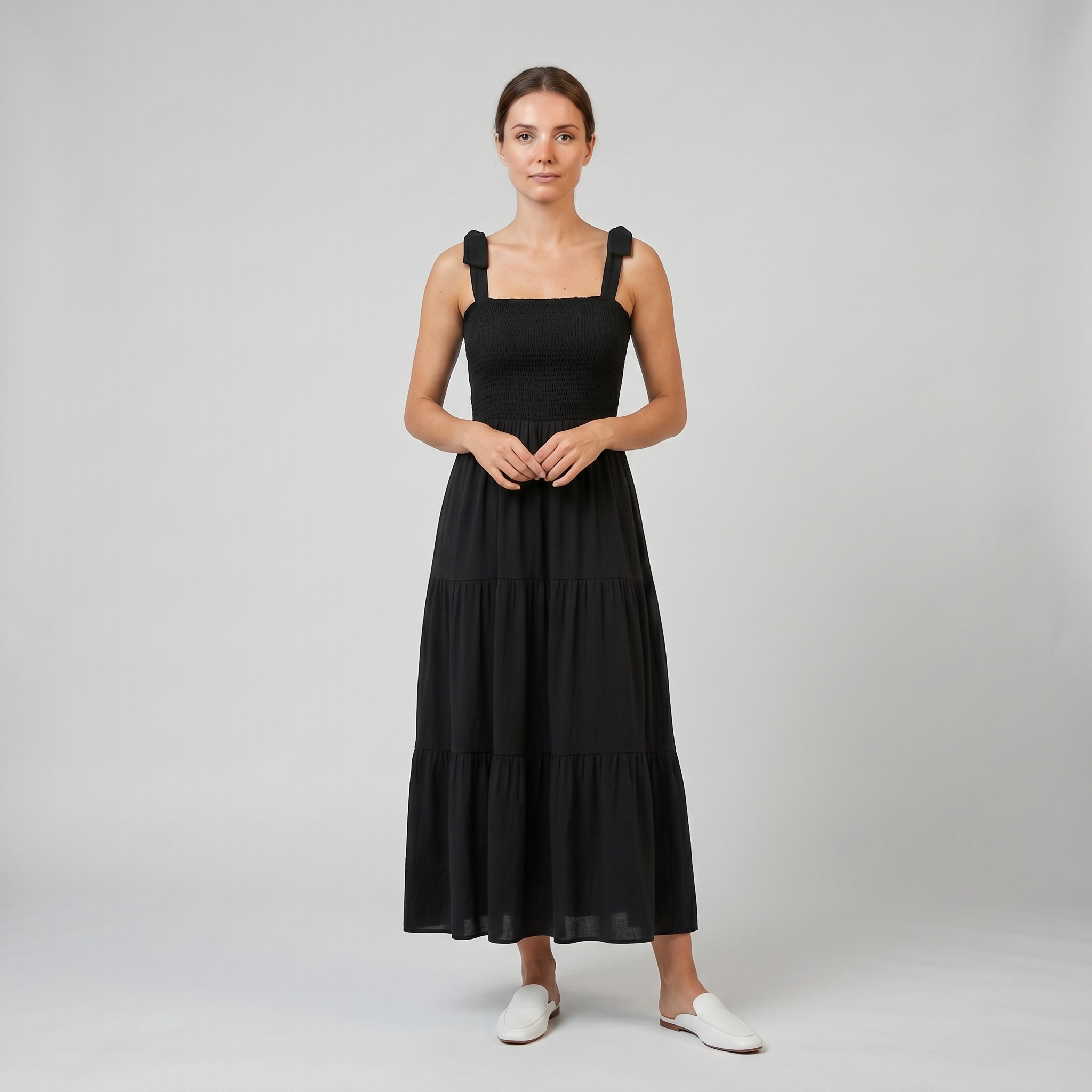 Women’s Tie-Strap Tiered Maxi Dress | Celestiella