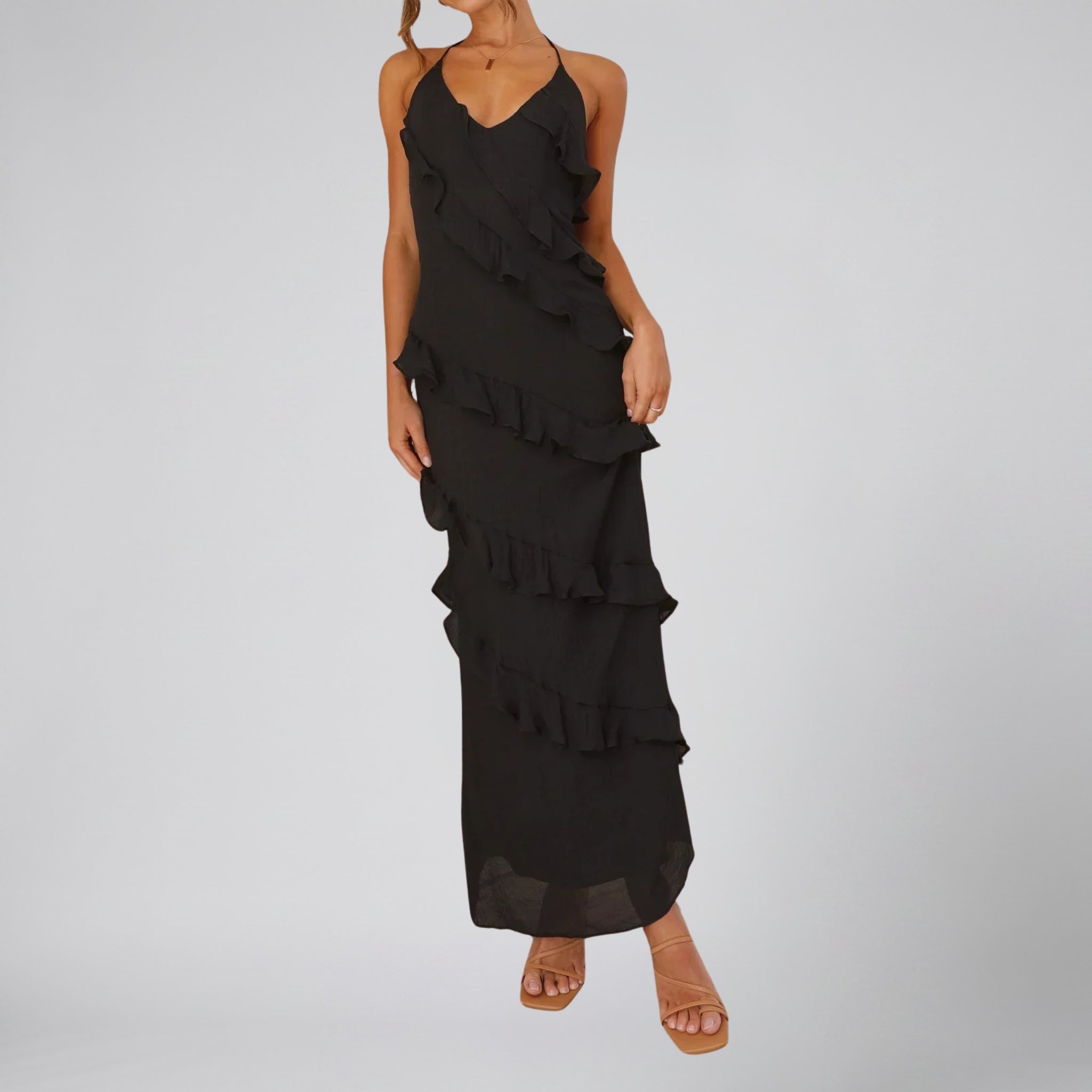 Women’s Tiered Ruffle Maxi Dress | Celestiella