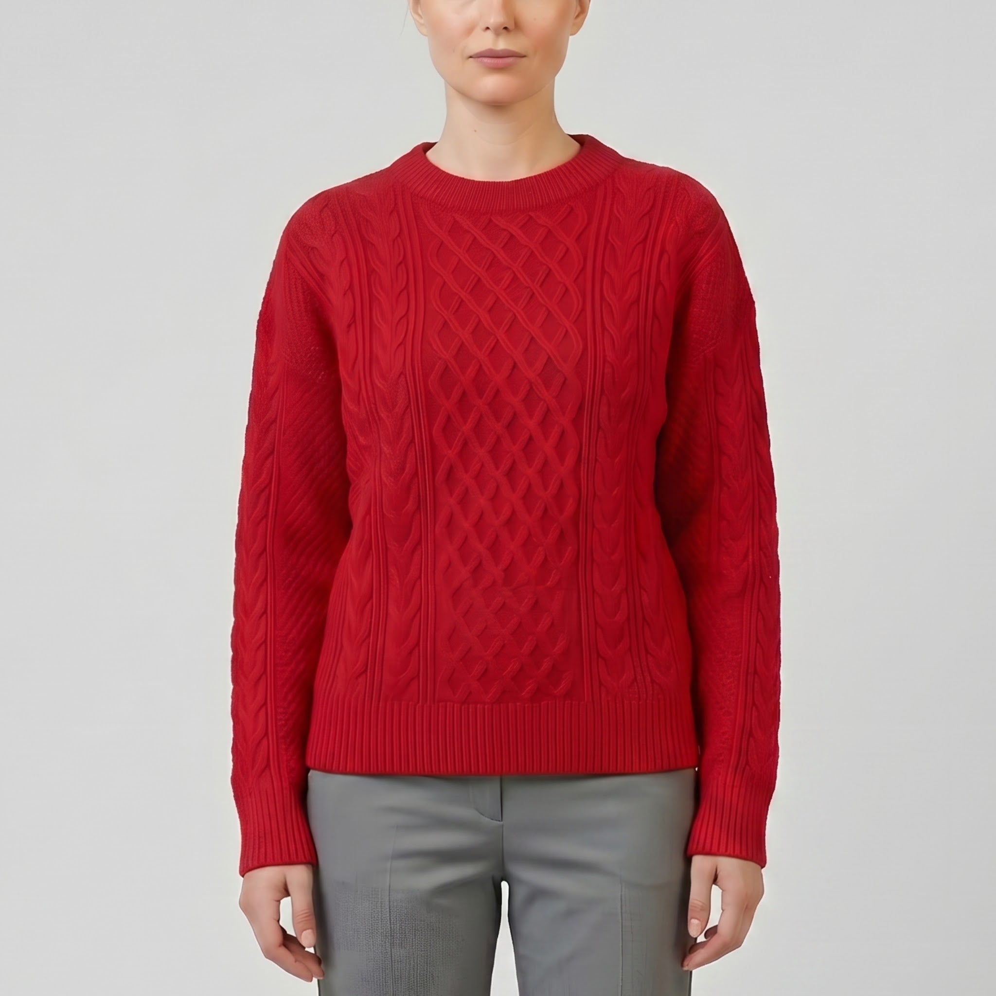 Women’s Wool-Blend Cable Knit Cardigan | Celestiella