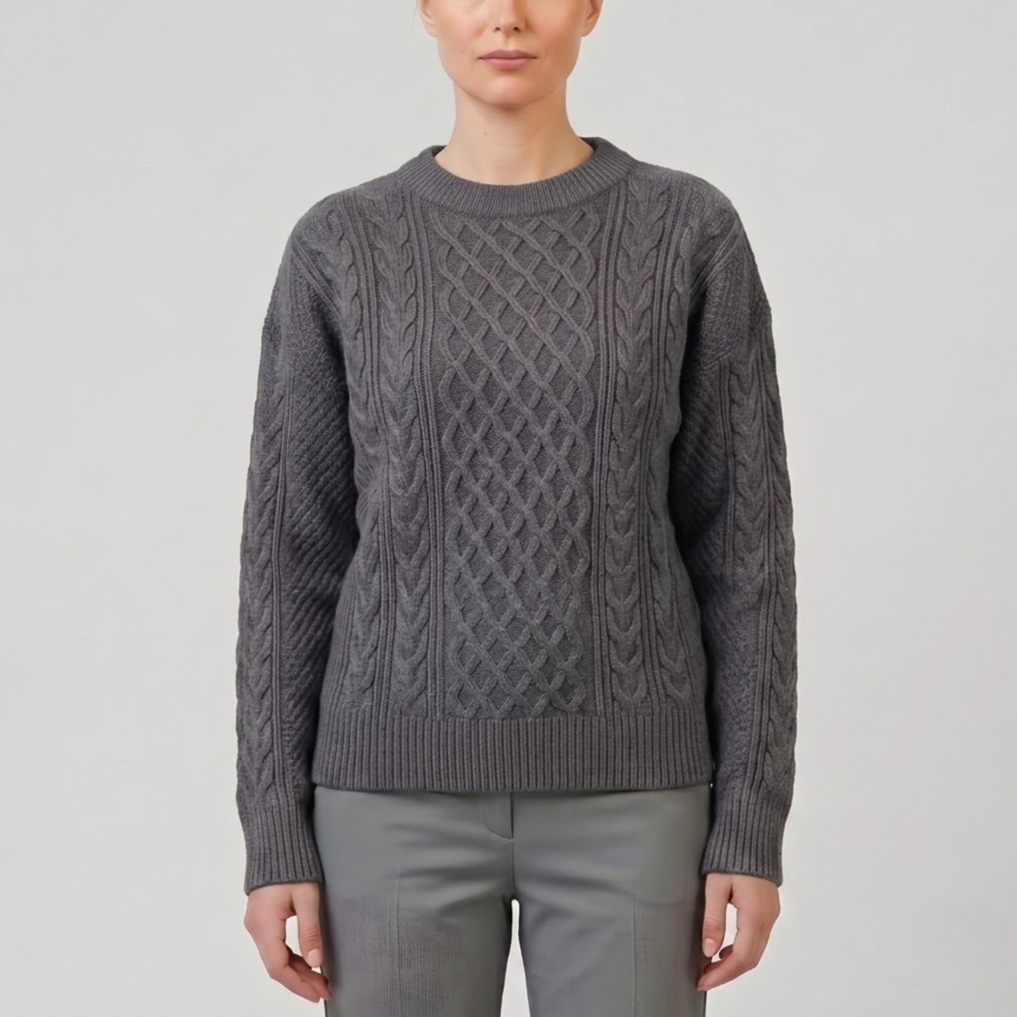 Women’s Wool-Blend Cable Knit Cardigan | Celestiella