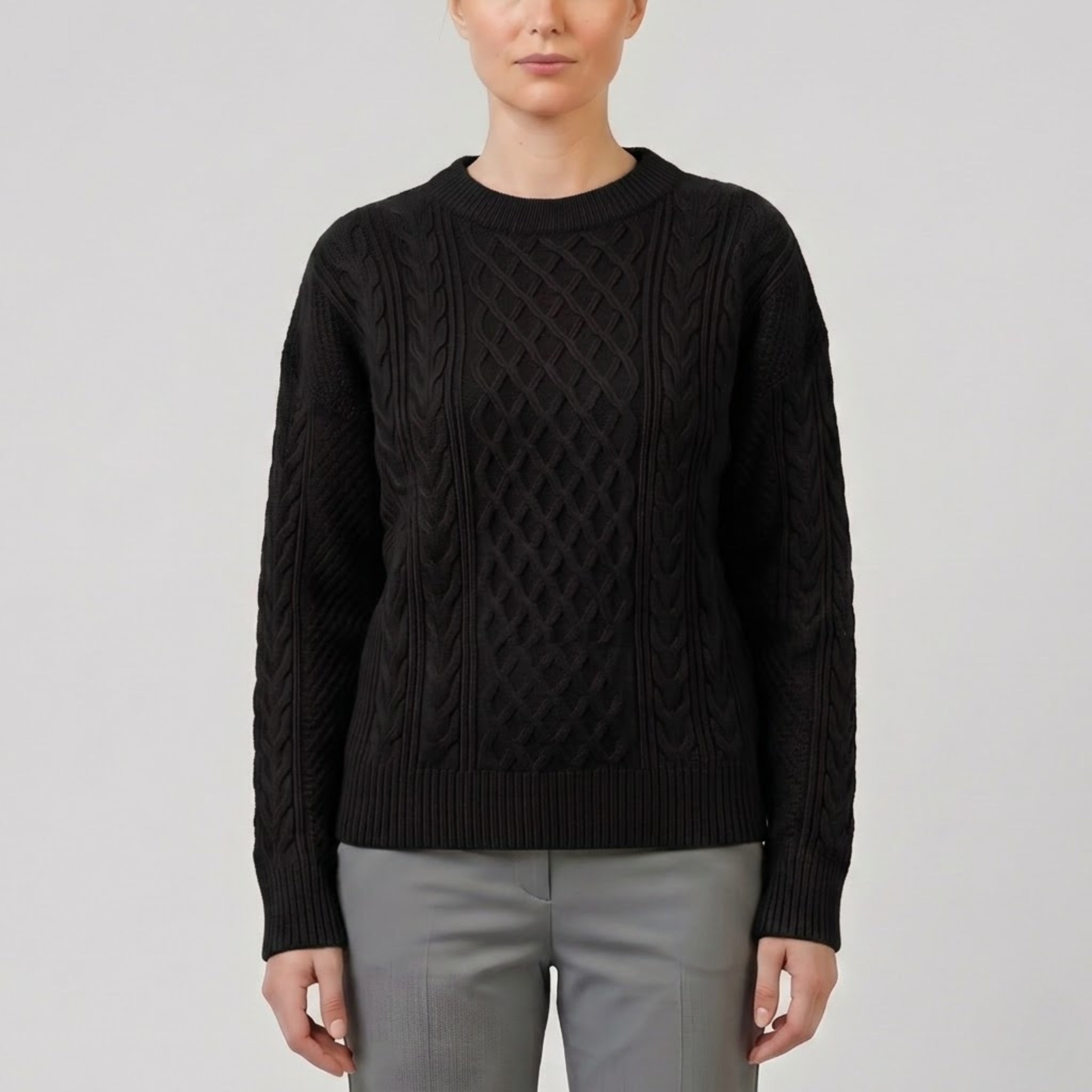 Women’s Wool-Blend Cable Knit Cardigan | Celestiella
