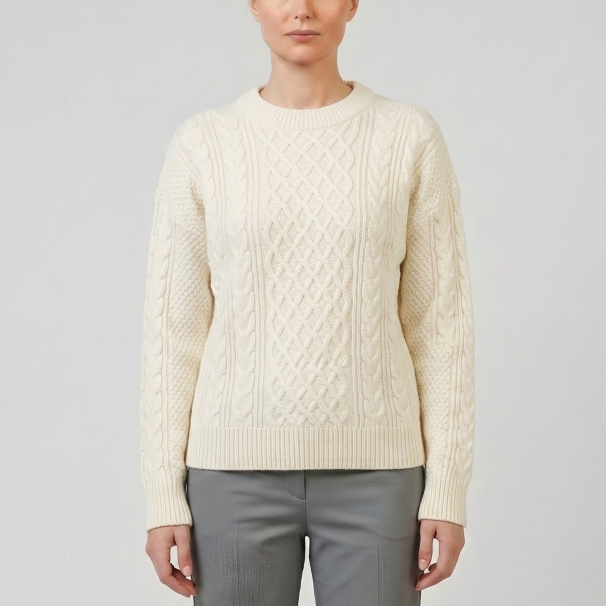 Women’s Wool-Blend Cable Knit Cardigan | Celestiella