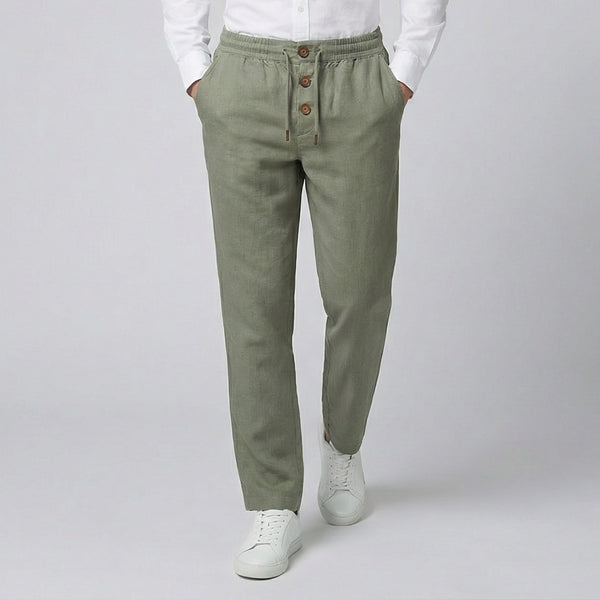 Men's Slim-Fit Linen-Blend Trousers – Cool Tailored Summer Style
