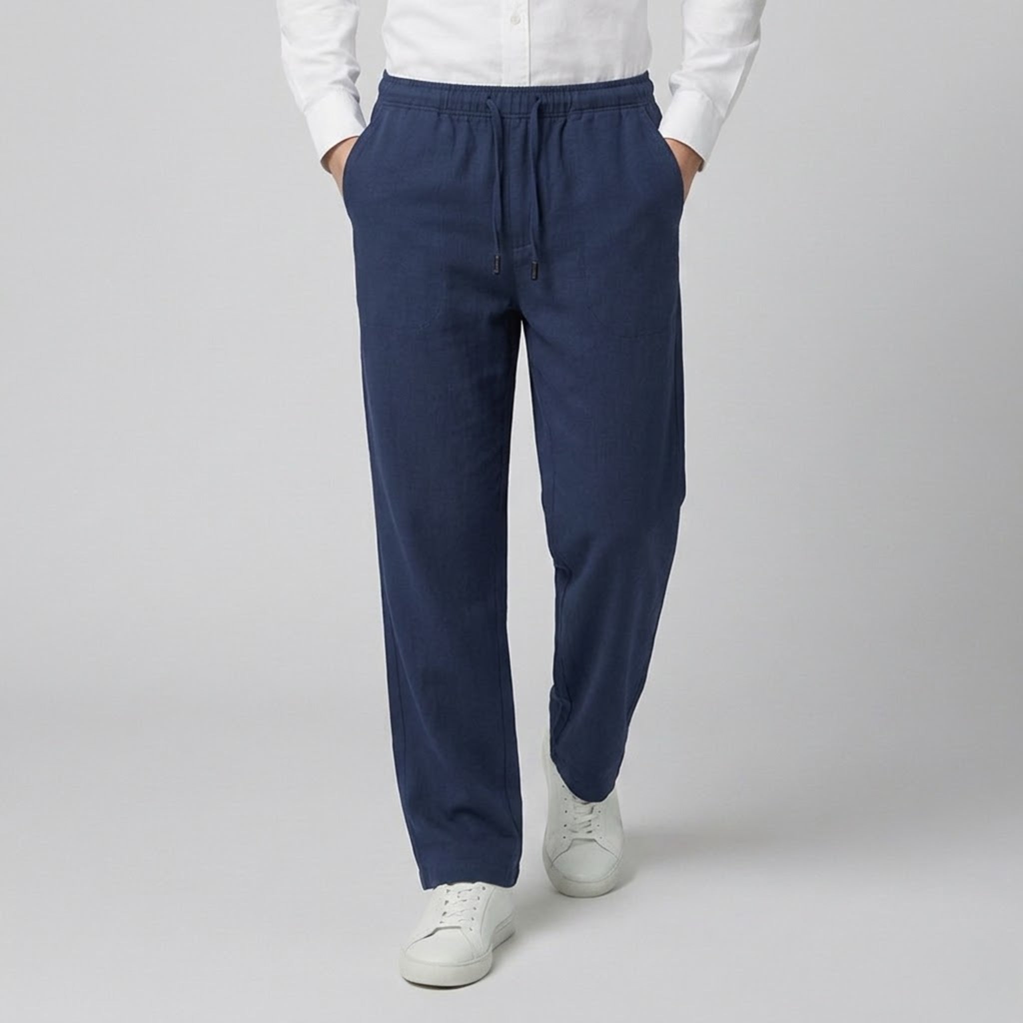 Men’s Wide-Leg Linen Utility Trousers | Celestiella