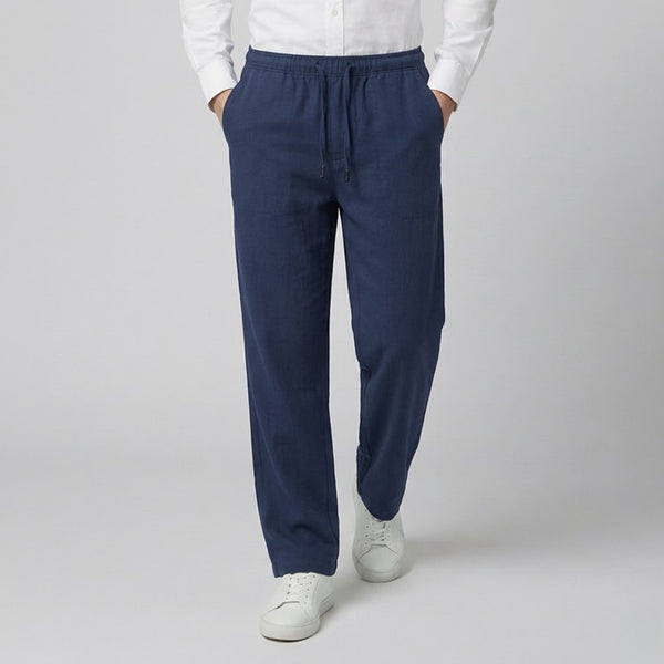 Men's Wide-Leg Linen Utility Trousers – Relaxed Breathable Everyday