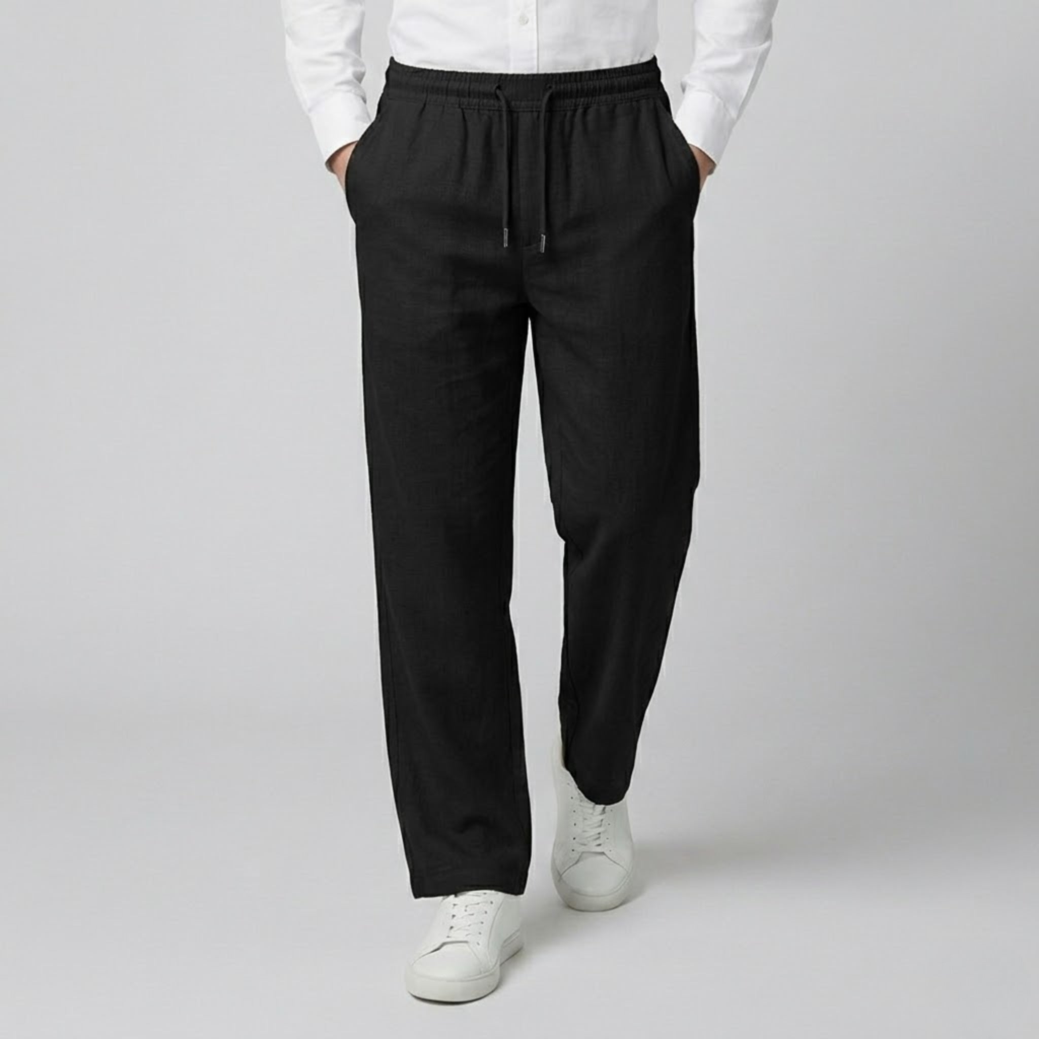 Men’s Wide-Leg Linen Utility Trousers | Celestiella