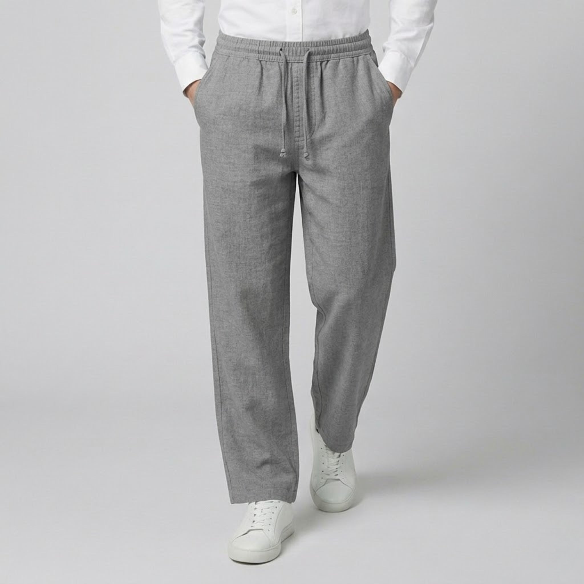 Men’s Wide-Leg Linen Utility Trousers | Celestiella