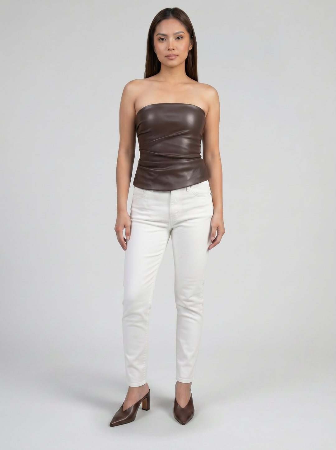 Women's Going-Out Top – Strapless Faux-Leather