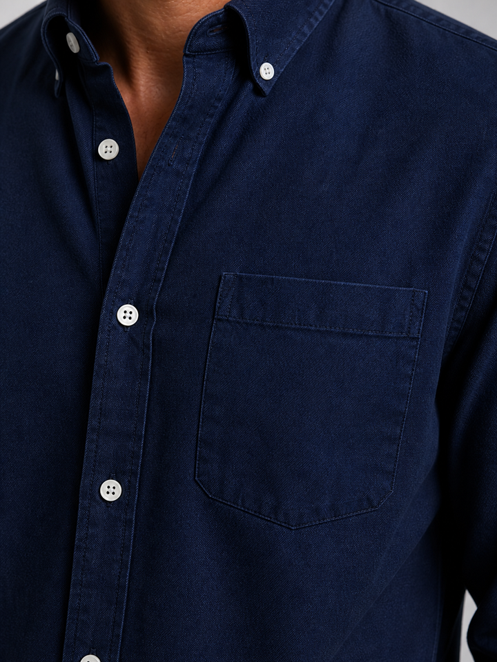 Men’s Casual Button-Down Shirt with Relaxed Fit
