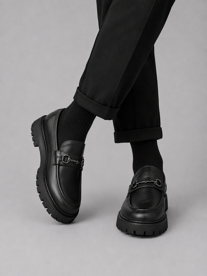 Men’s Chunky Sole Loafers with Slip-On