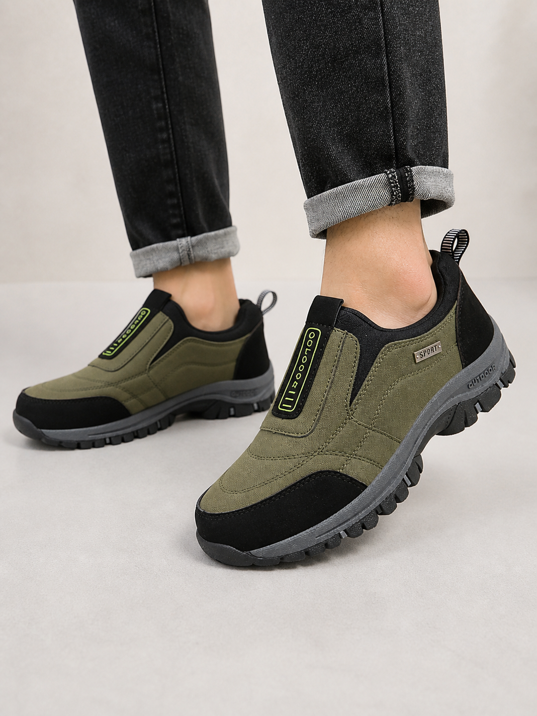 Men’s Comfort Slip-On Walking Shoes with Grip