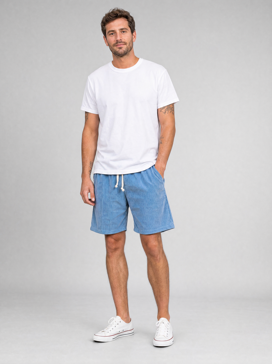 Men’s Corduroy Shorts with Drawstring Waist