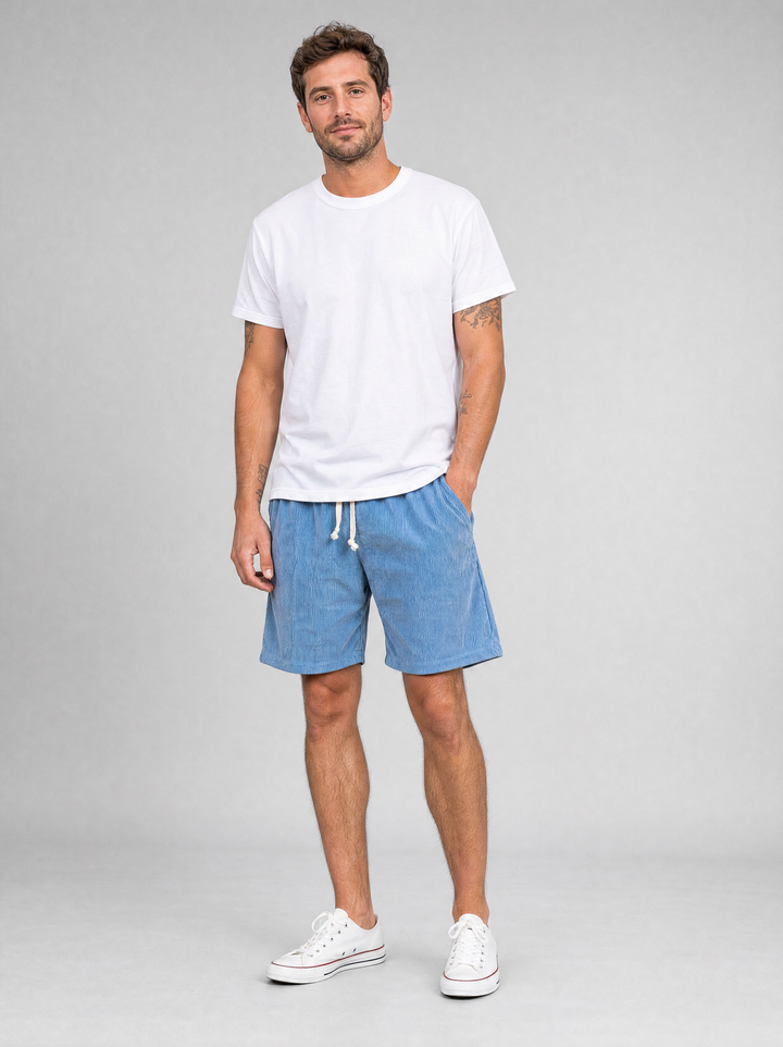 Men’s Corduroy Shorts with Drawstring Waist