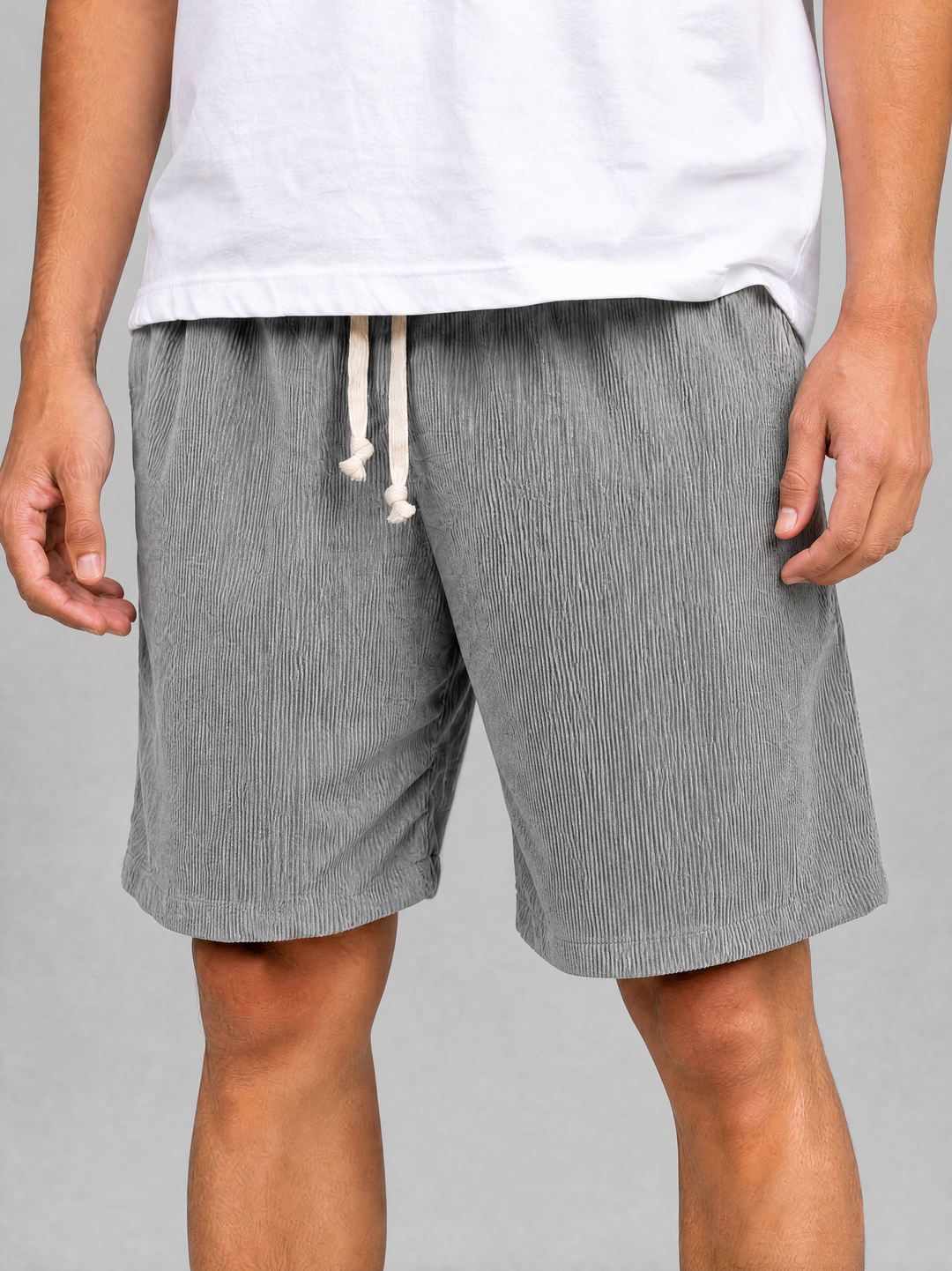 Men’s Corduroy Shorts with Drawstring Waist