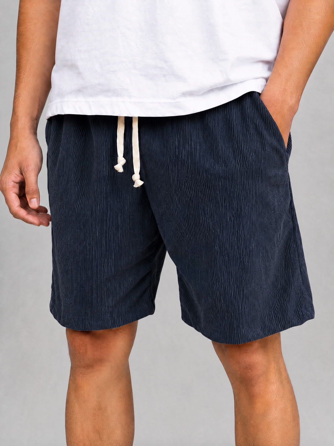 Men’s Corduroy Shorts with Drawstring Waist