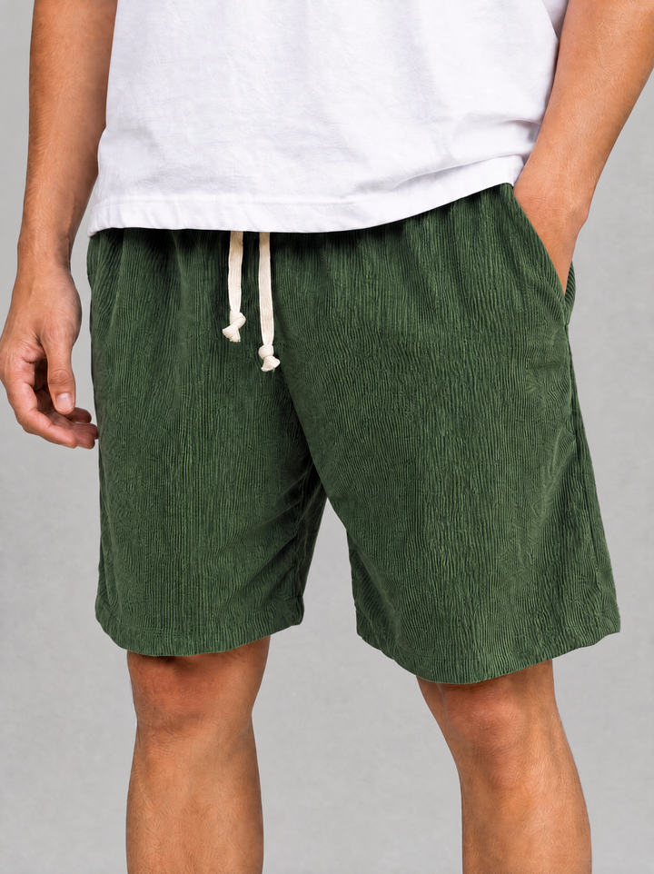 Men’s Corduroy Shorts with Drawstring Waist