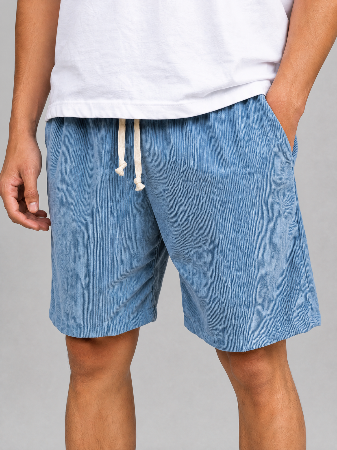 Men’s Corduroy Shorts with Drawstring Waist