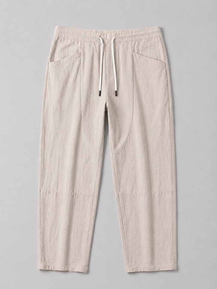 Men’s Cropped Trousers with Drawstring Waist
