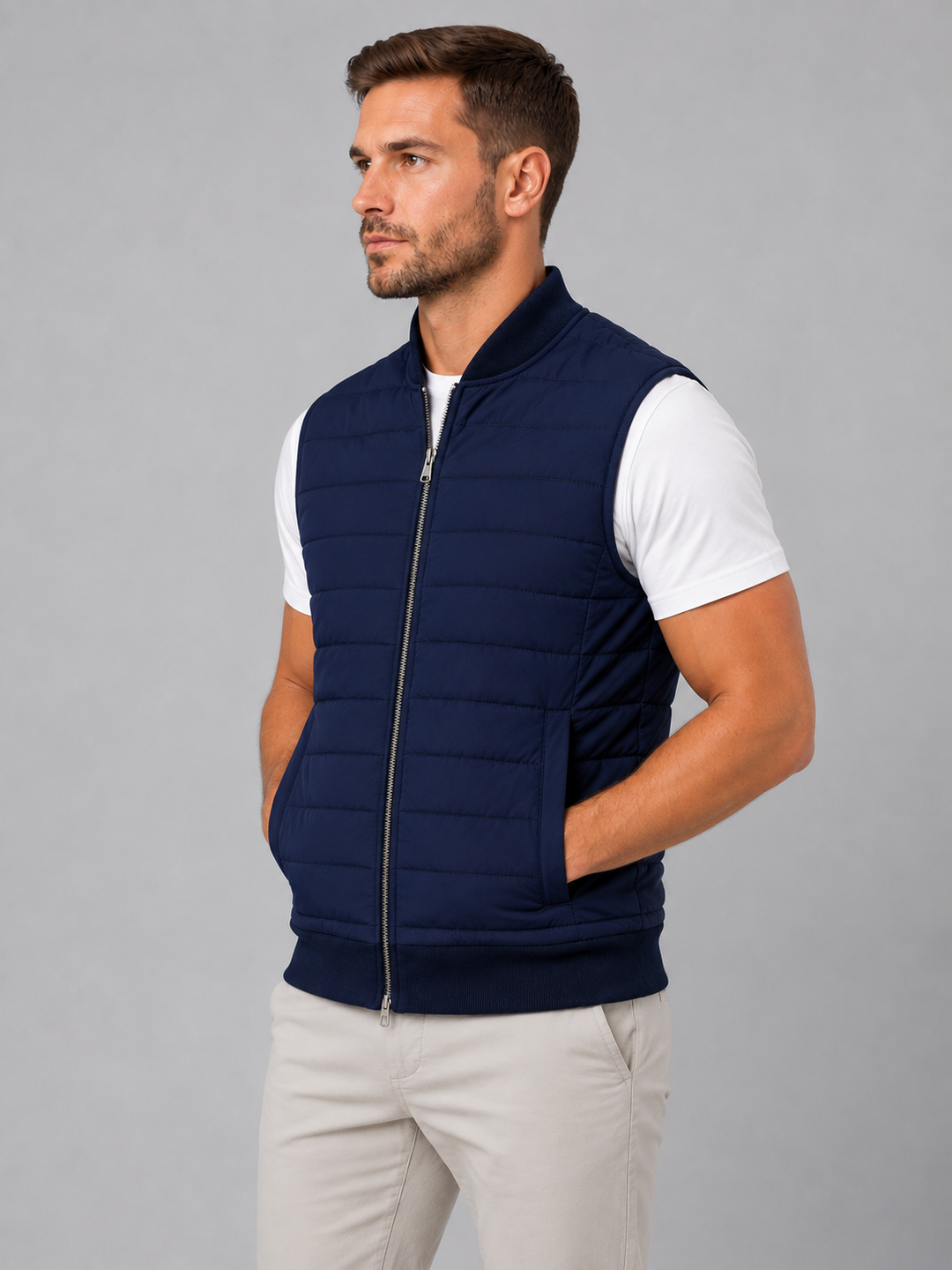 Men’s Lightweight Quilted Bodywarmer with Full Zip
