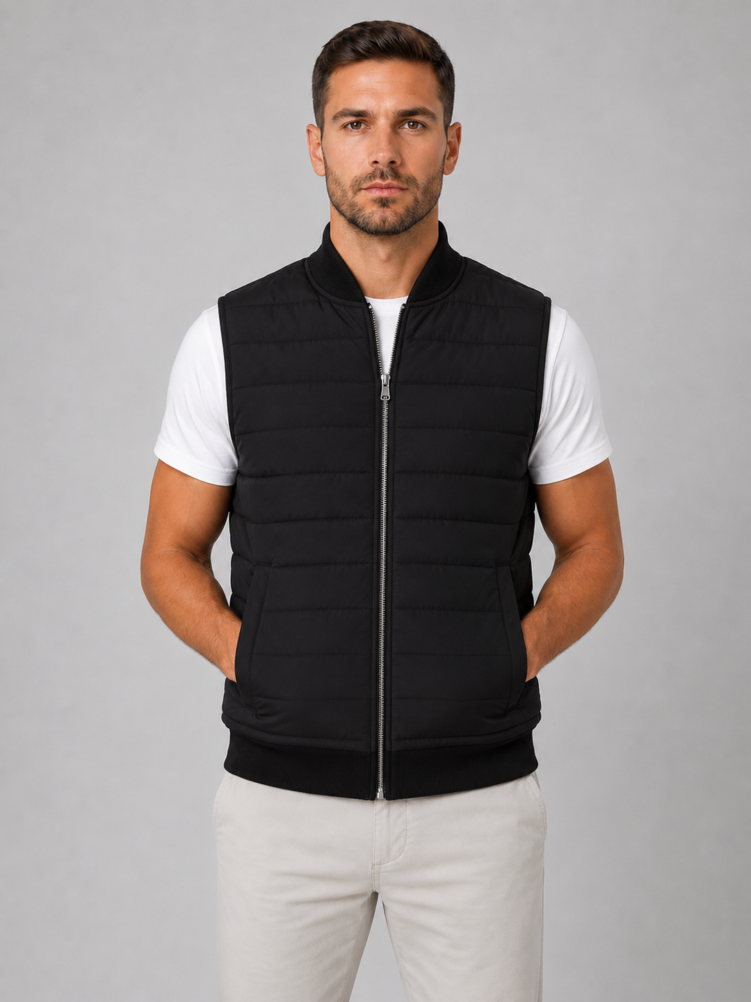 Men’s Lightweight Quilted Bodywarmer with Full Zip